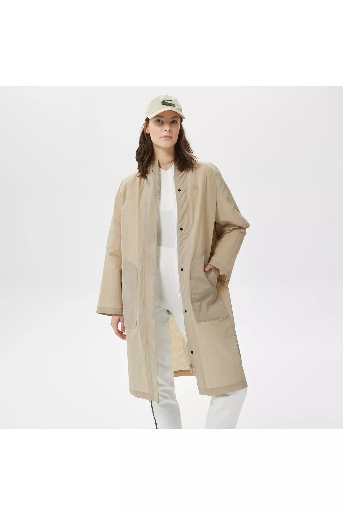Women's Hooded Beige Coat