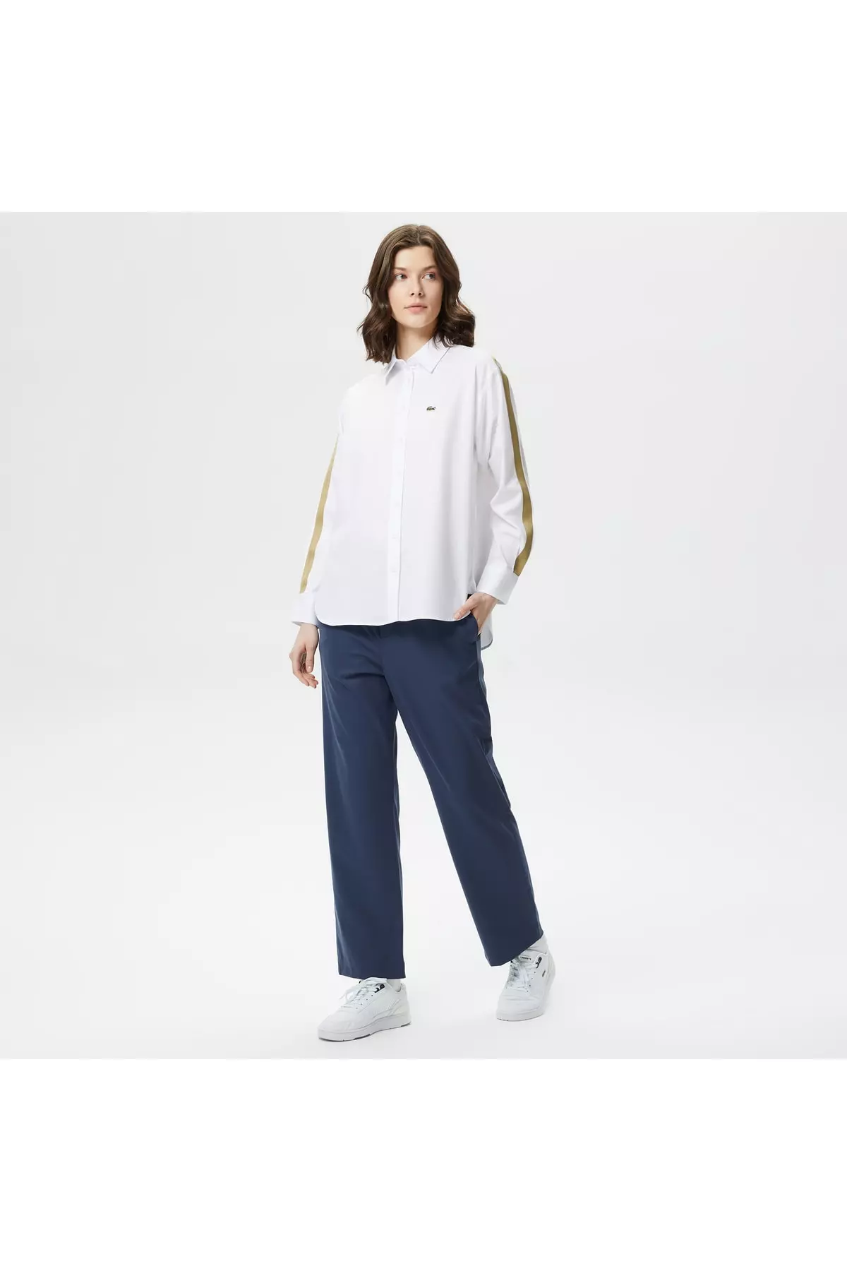 Women's Oversize Color Block White Shirt