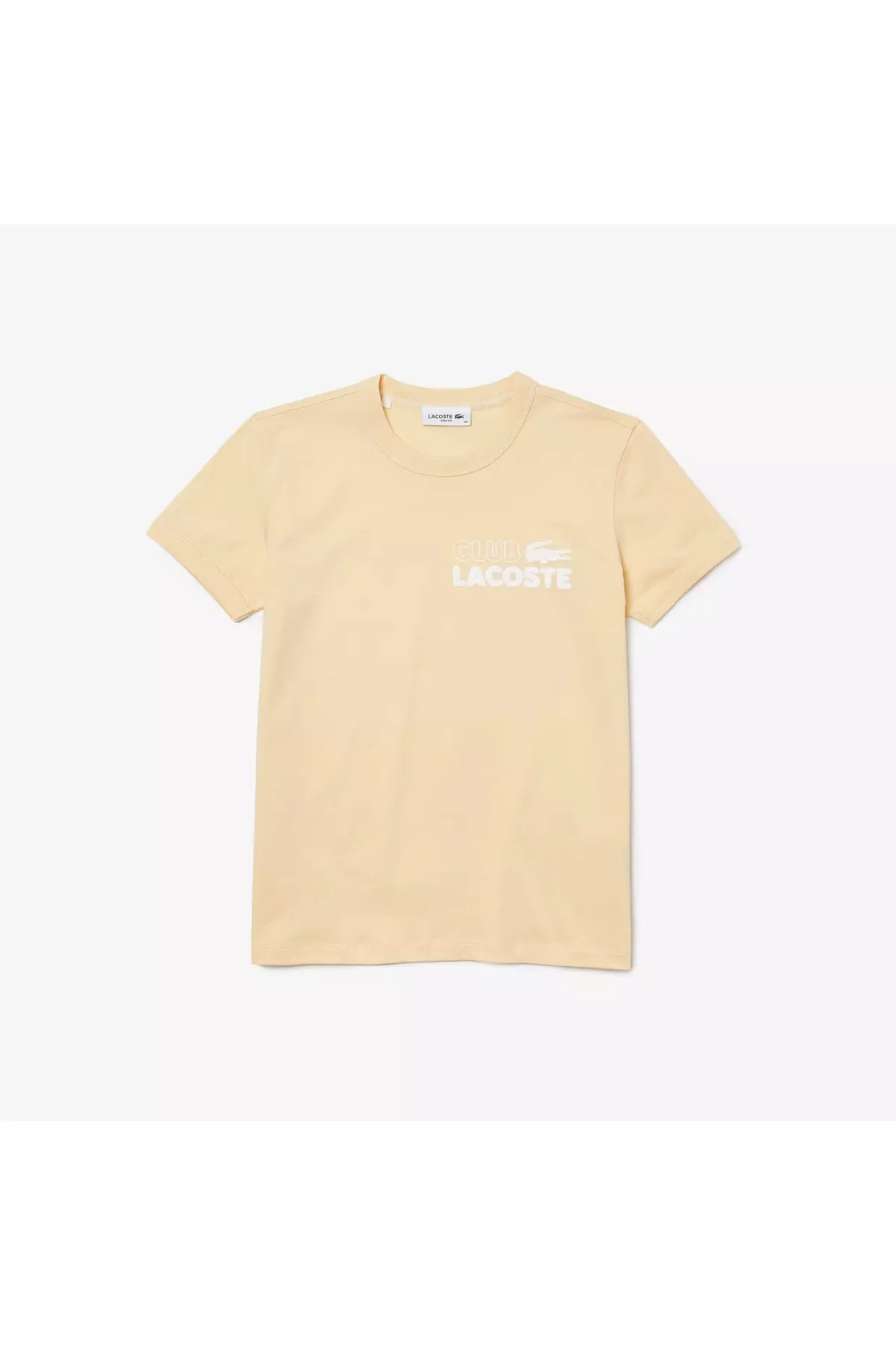 Women's Slim Fit Bicycle Neck Organic Cotton Printed Yellow T-shirt