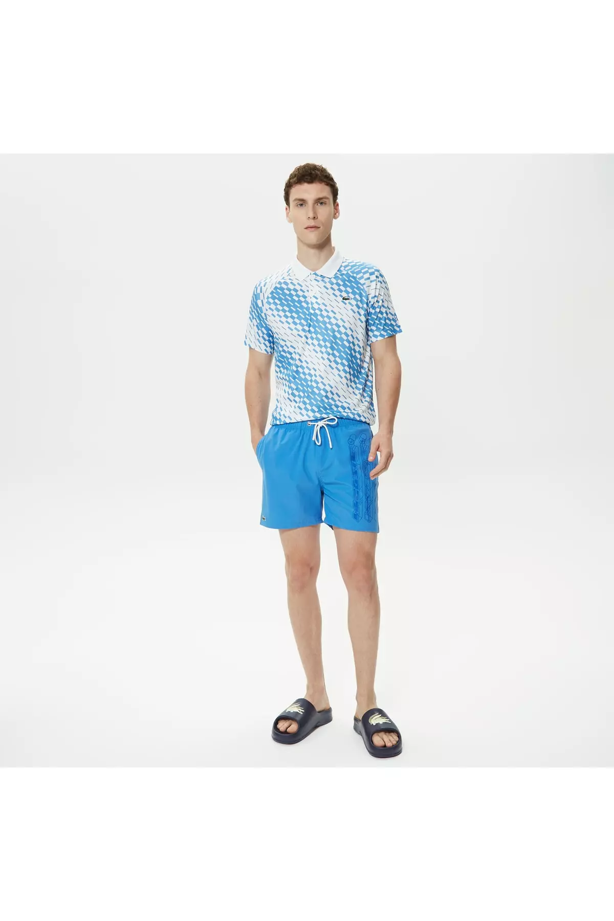 Men's Printed Blue Swimsuit Shorts
