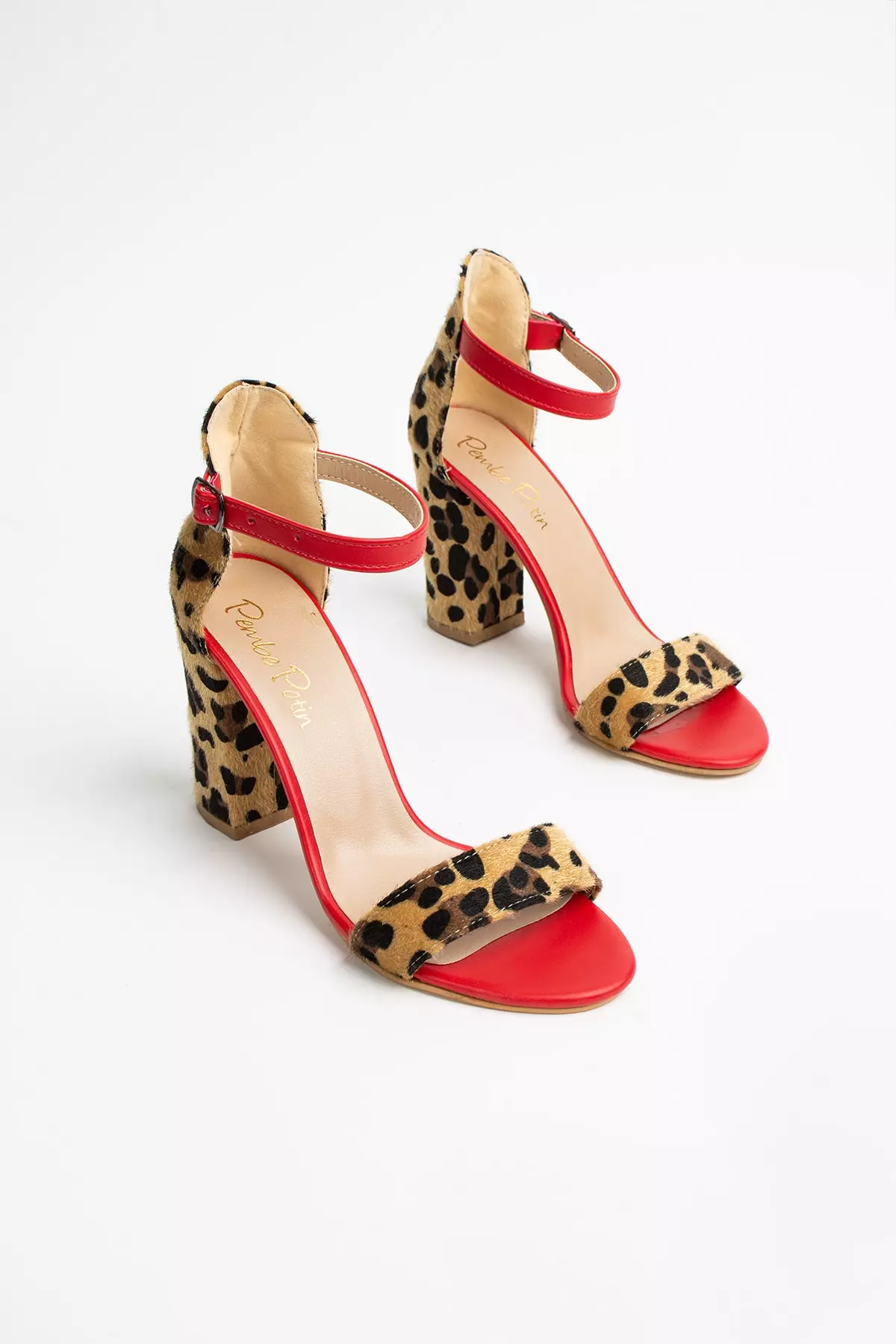 Women's Red Leopard Print Stylish Classic Heels