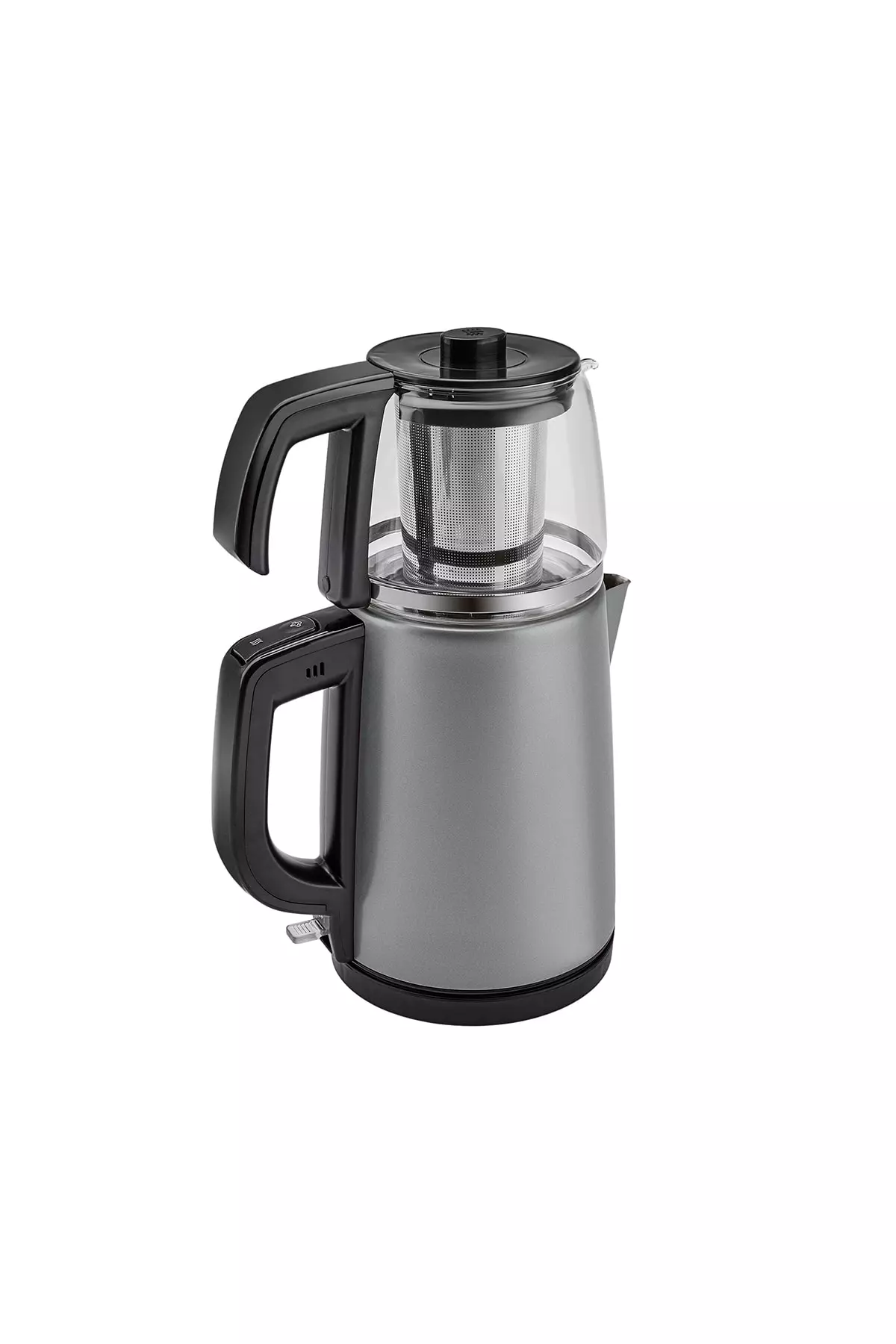Tea Glass 2 In 1 Steel Tea Maker And Kettle Anthracite