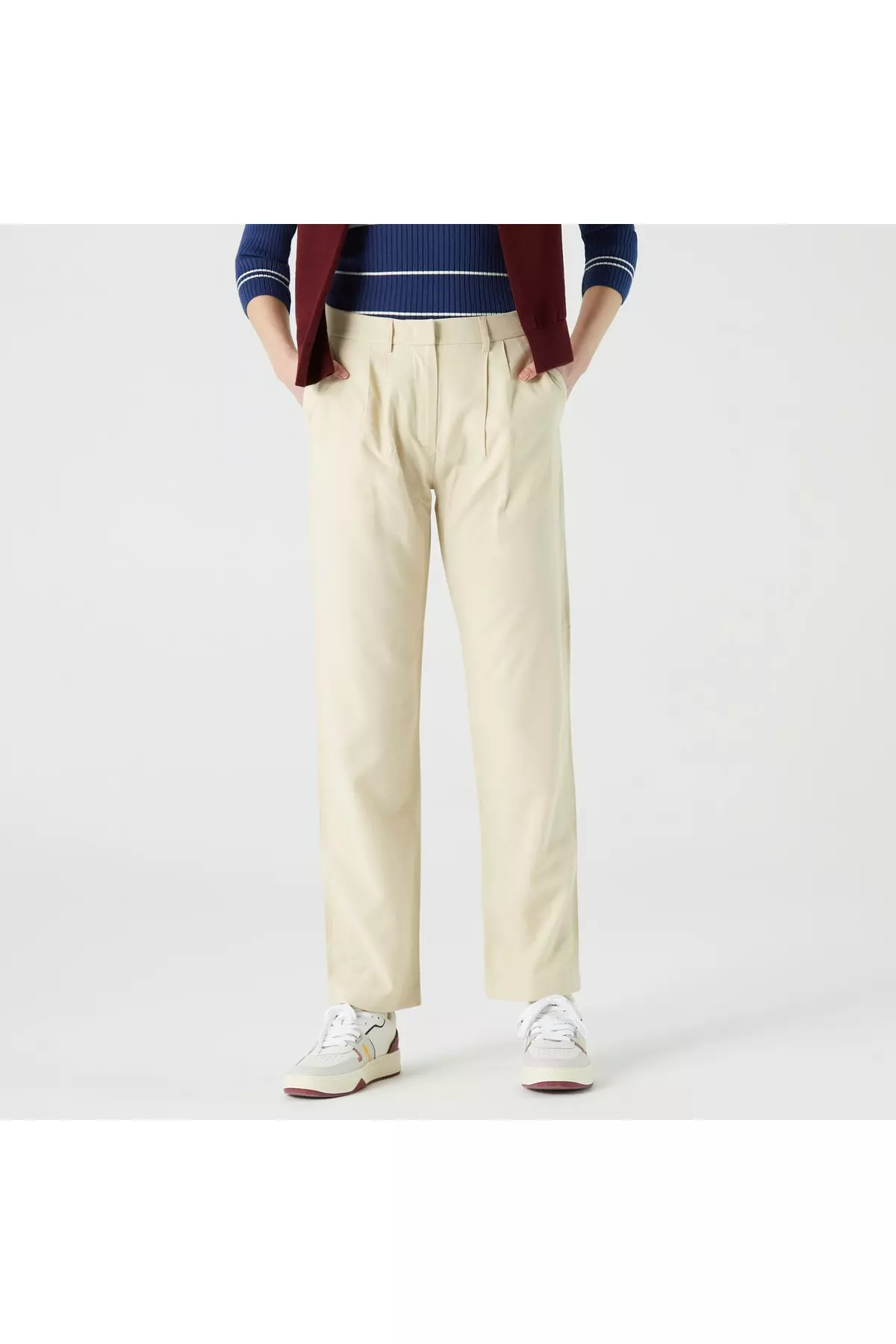 Tapered Fit Women's Cream Pants