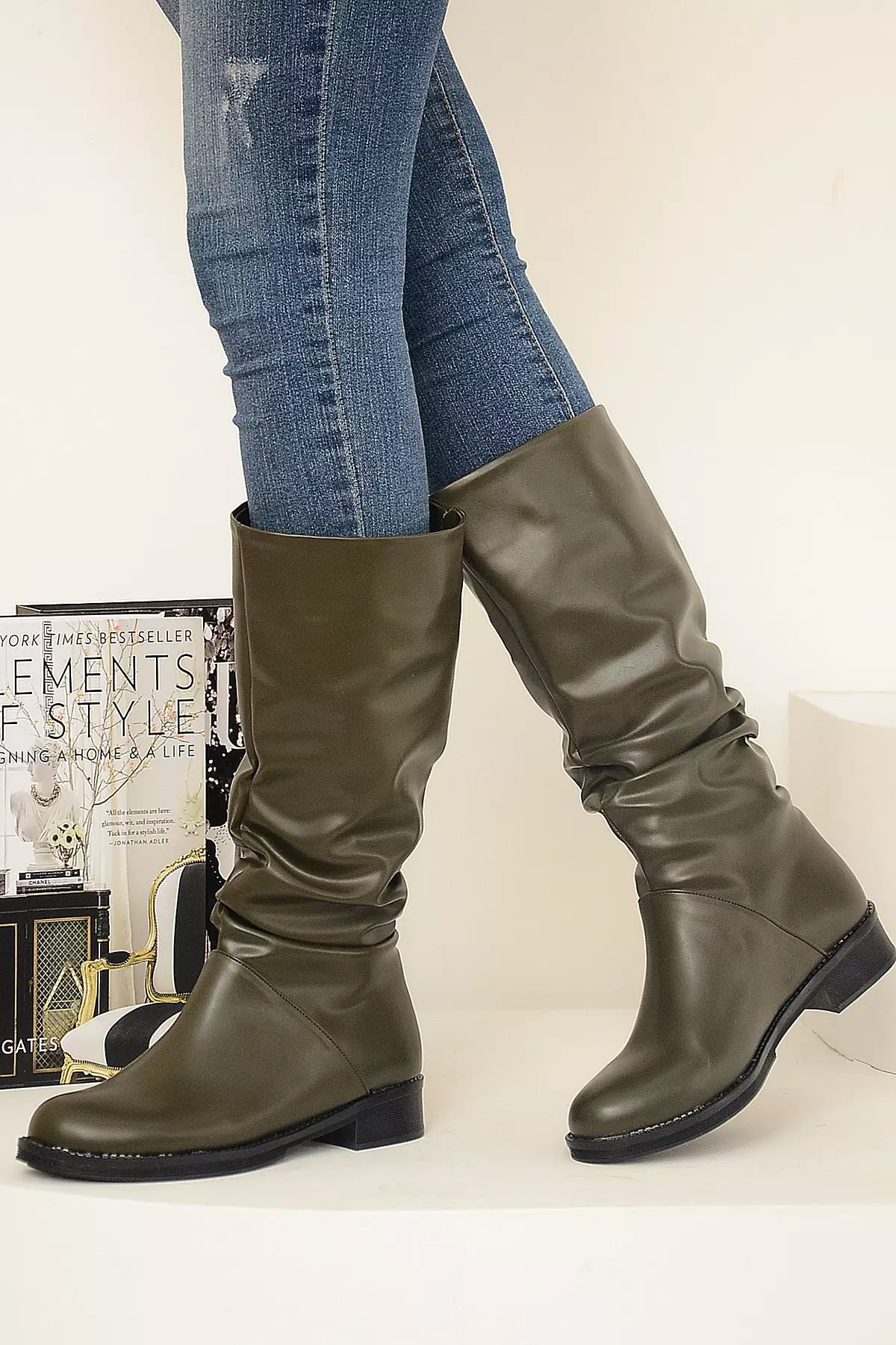 Women's Khaki Casual Comfortable Stylish Boot
