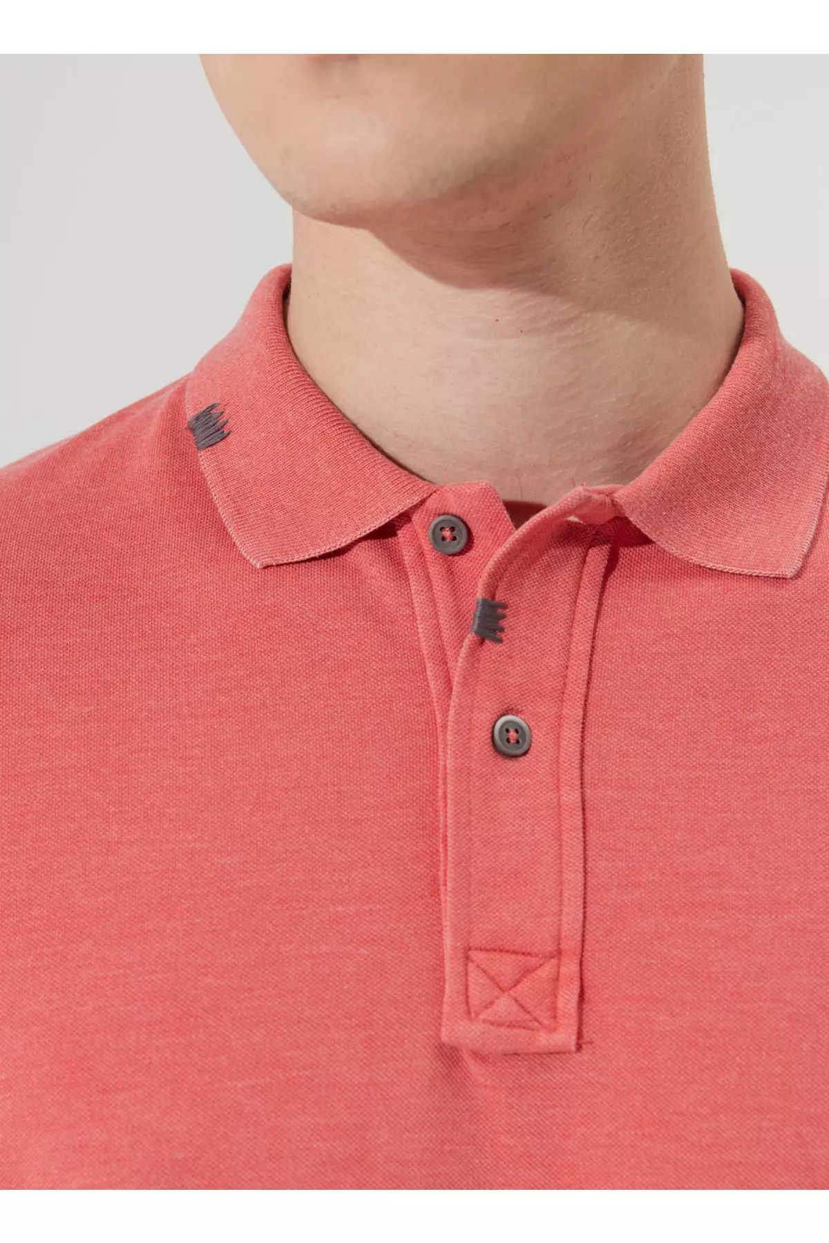 Polo Collar Brick Men's T-shirt 4a4823200048