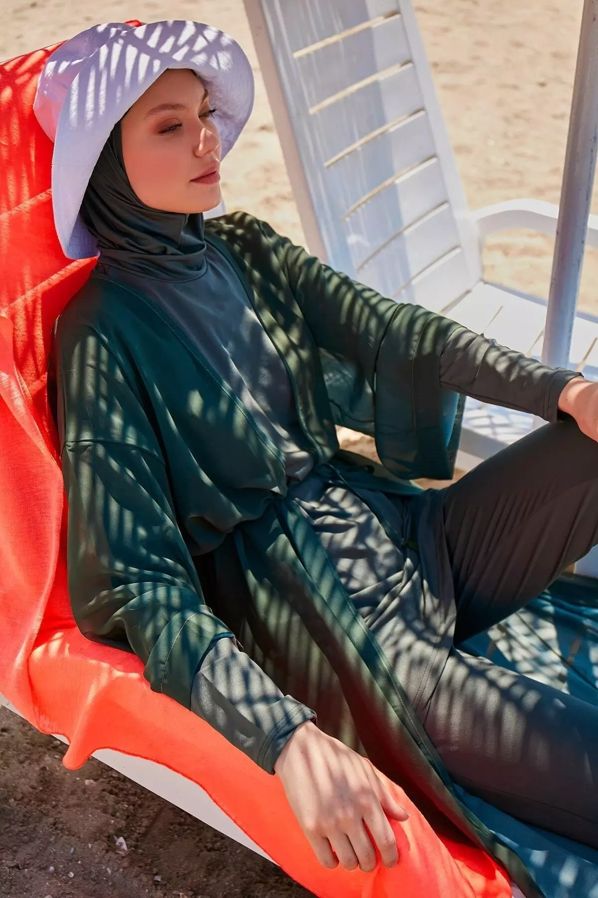 Plain Khaki Kimono Kaftan P2344