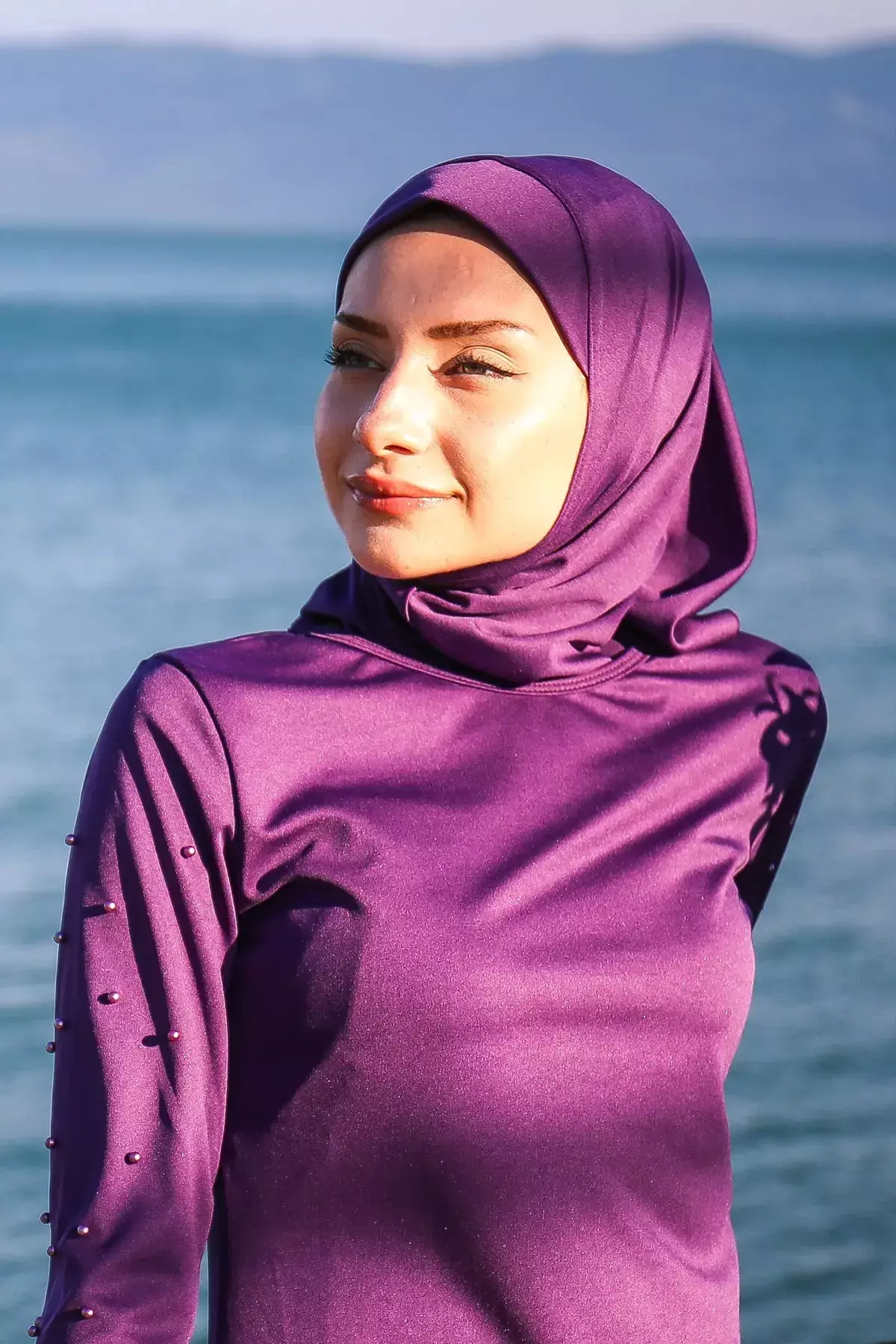 Sea Pool Hat Scarf B2101 - Purple