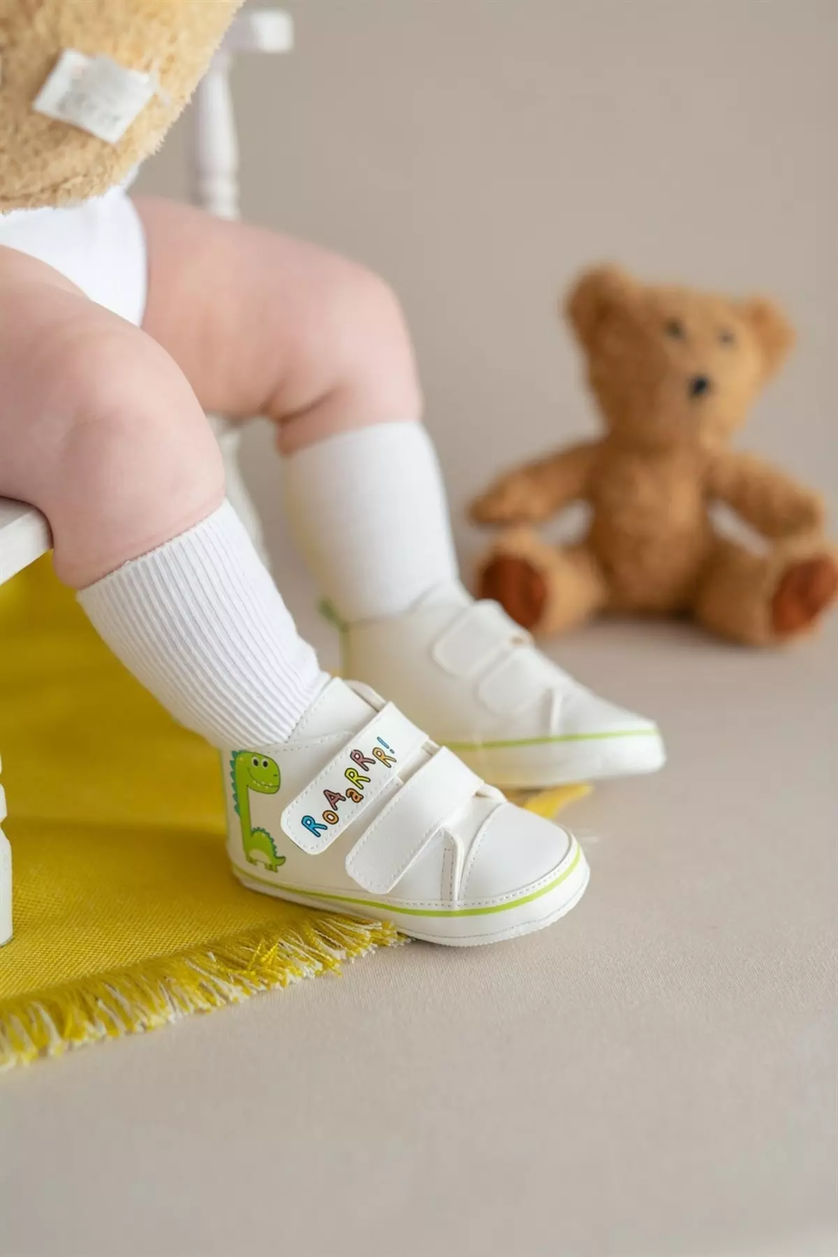 Dinosaur Boy Baby Rattle Socks First Step Shoes