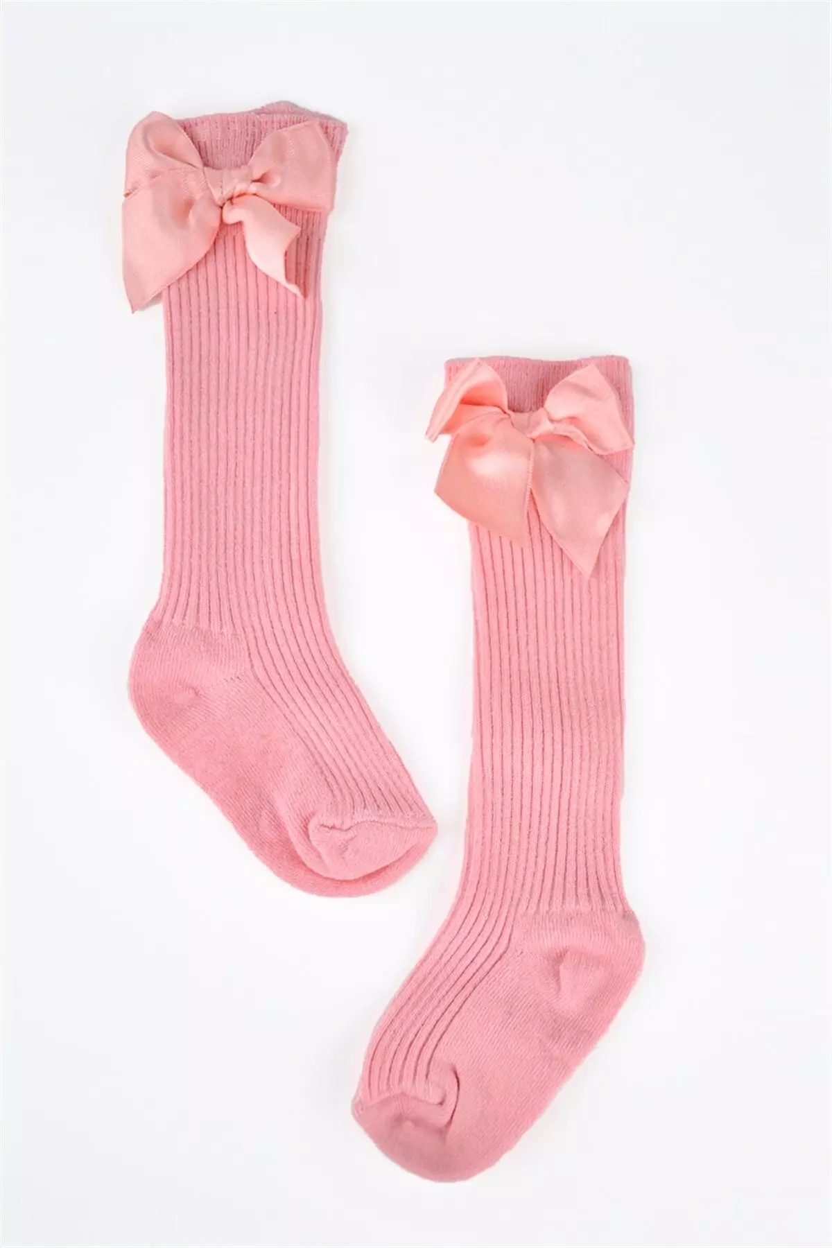 Salmon Bow-tied Girl Child Socks