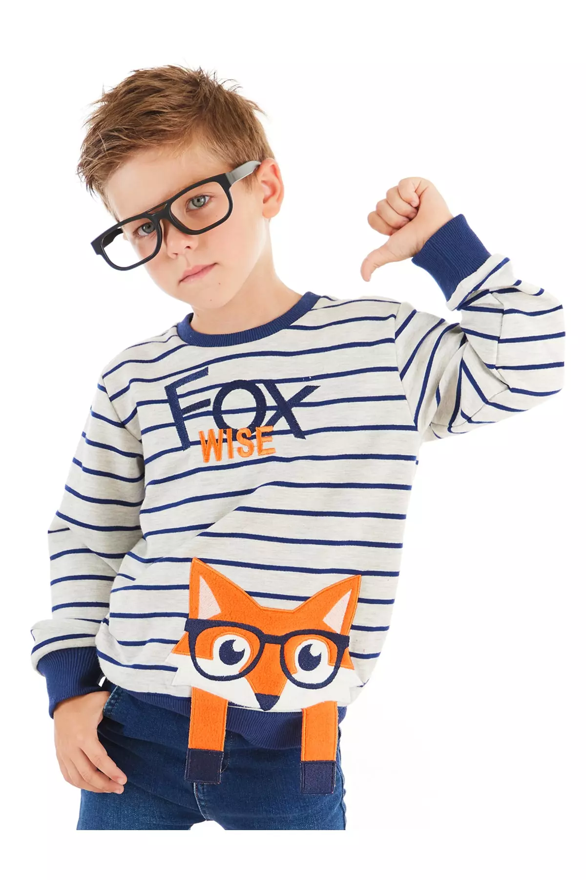 Fox Striped Boy Child Sweatshirt
