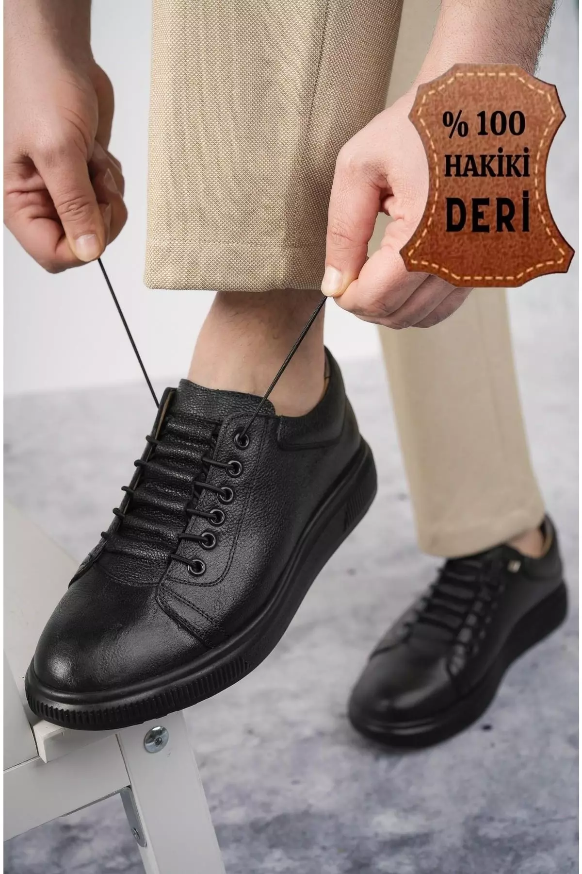 Men's Daily Classic Genuine Leather Casual Comfort Orthopedic Shoes with Lifetime Guarantee