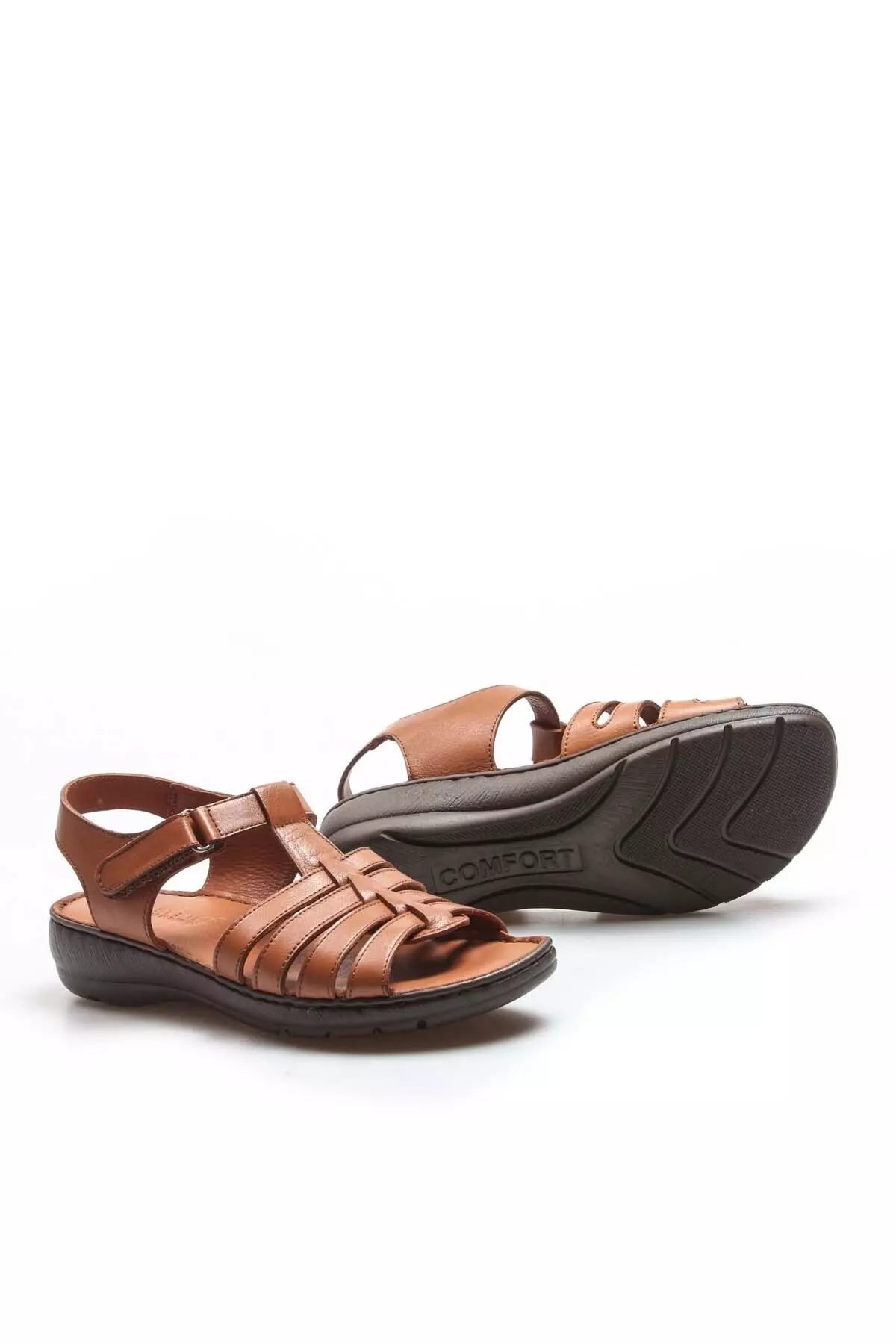 Women's Genuine Leather Comfortable Summer Casual Sandals Brown 952za21888-1