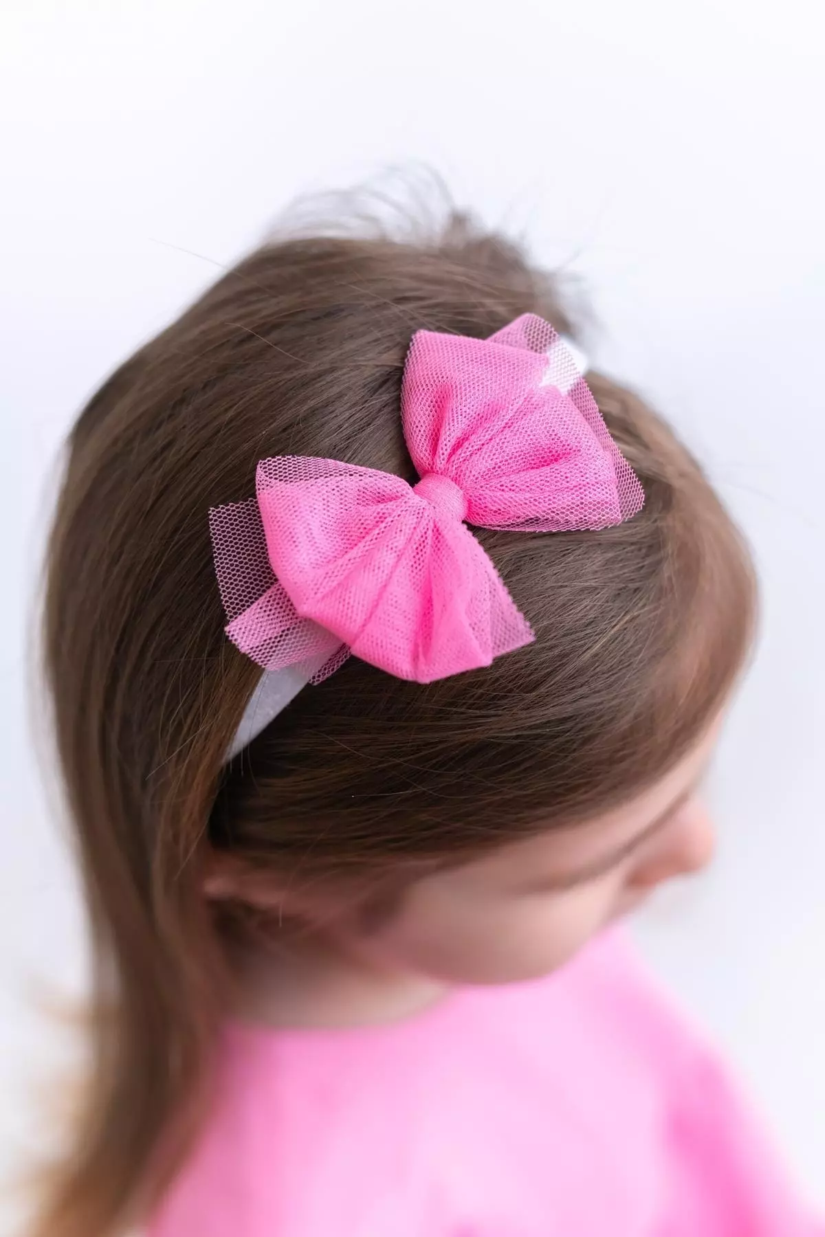 Pink Girl Child Bandana Bow Greek
