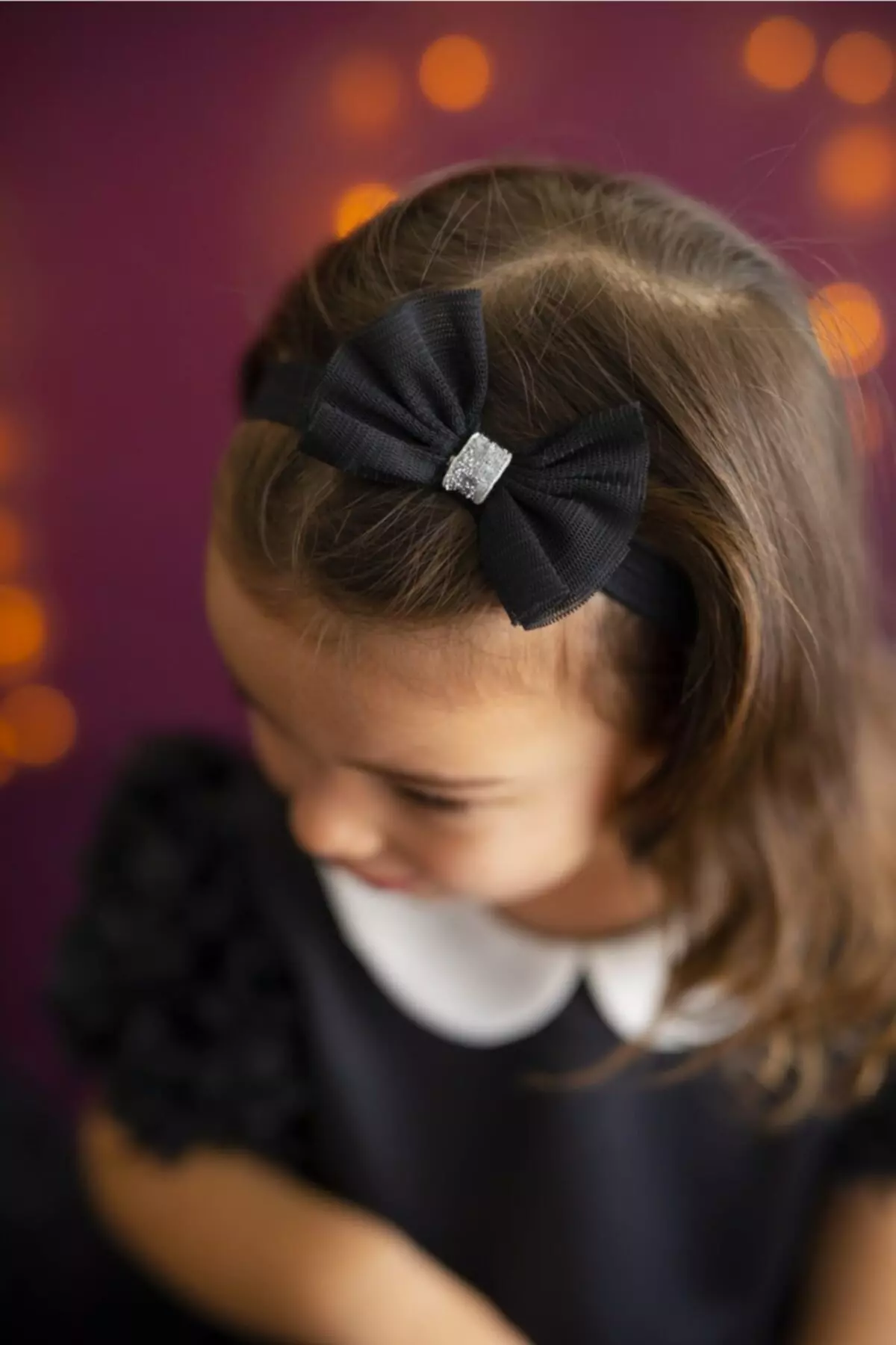 Black Girl Child Bandana Mini Bow Greek