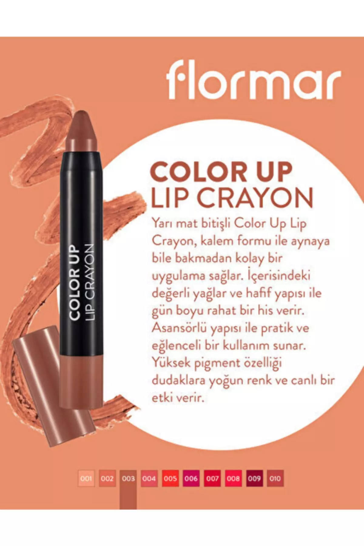Color Up Lip Crayon Brown Lipstick 003 8690604503308