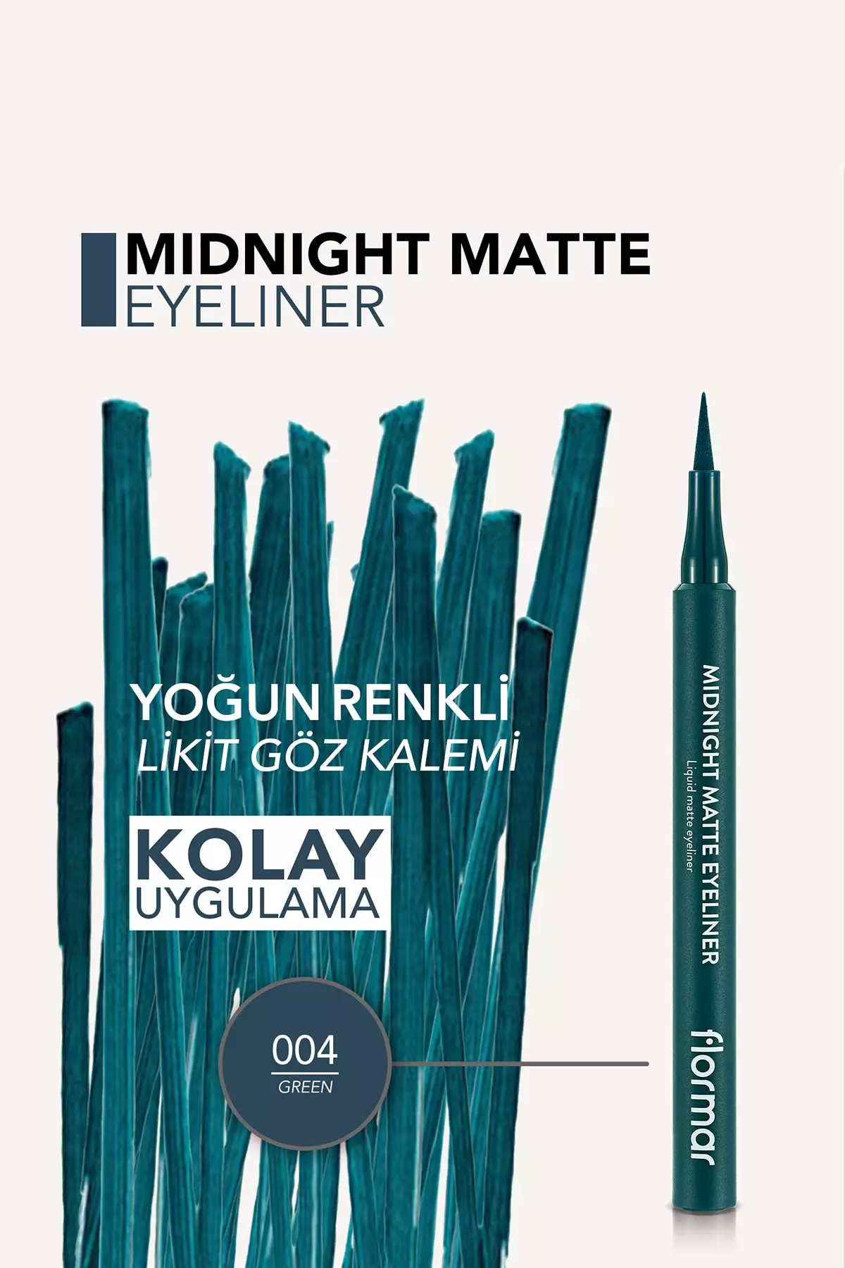 Matte Liquid Eyeliner (GREEN) - Midnight Matte Eyeliner - 004 Green - 8690604641673