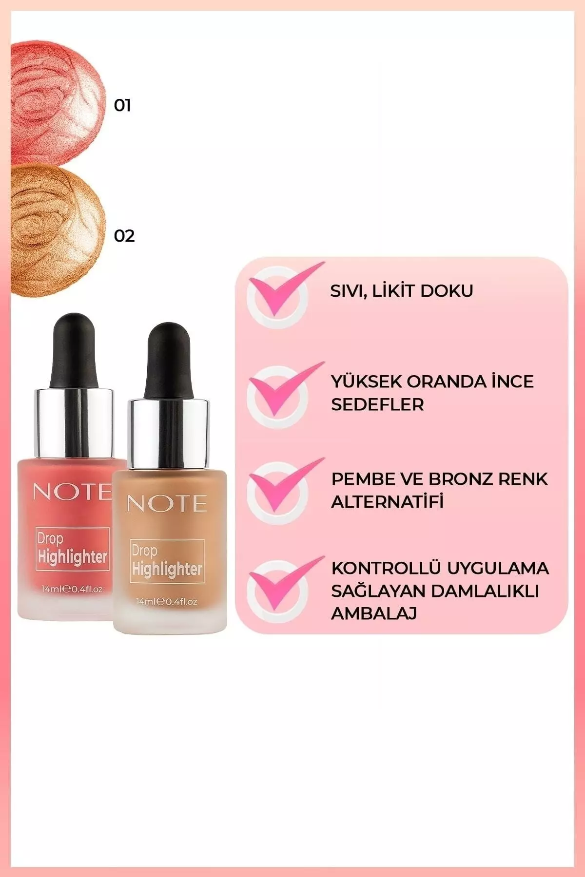 Drop Highlighter 01 Pearl Rose Liquid Highlighter