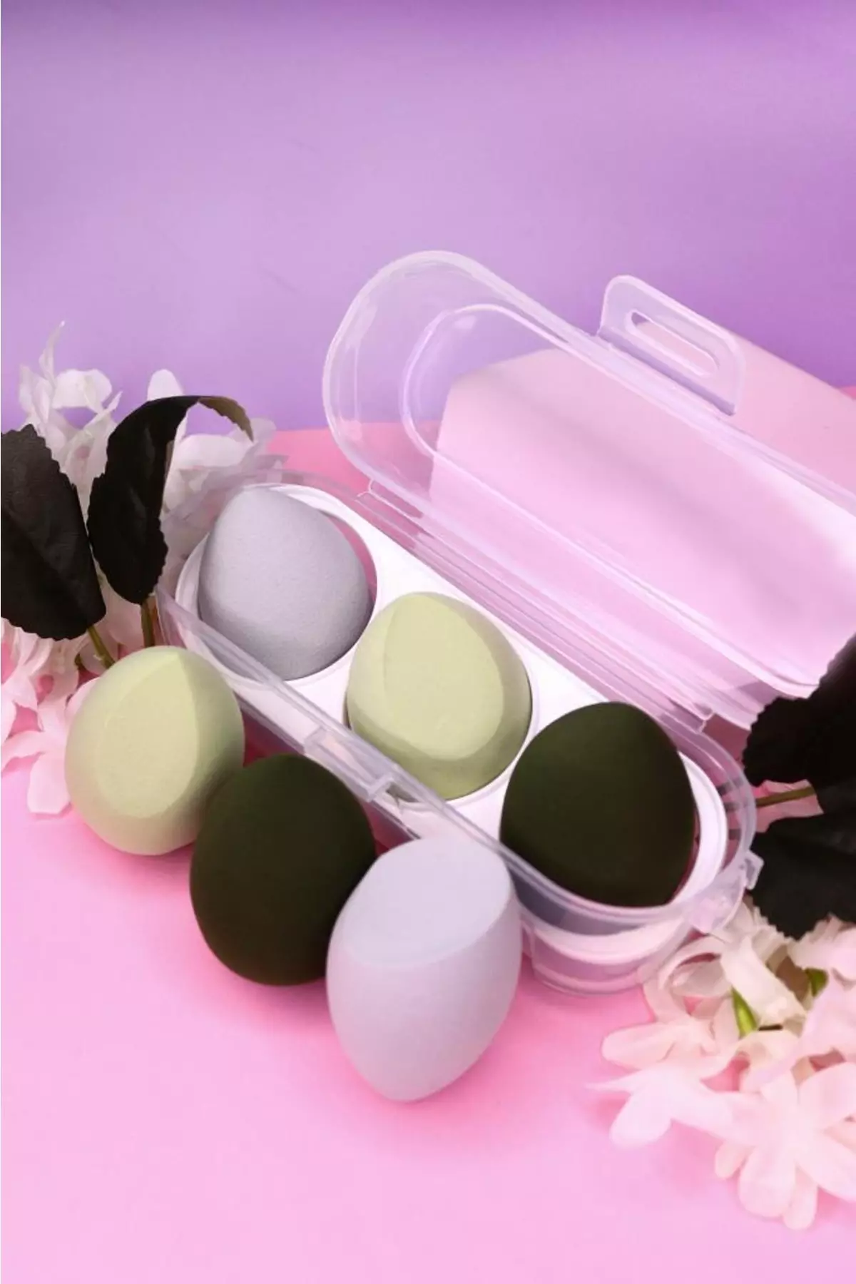3-piece Makeup Sponge Set Green