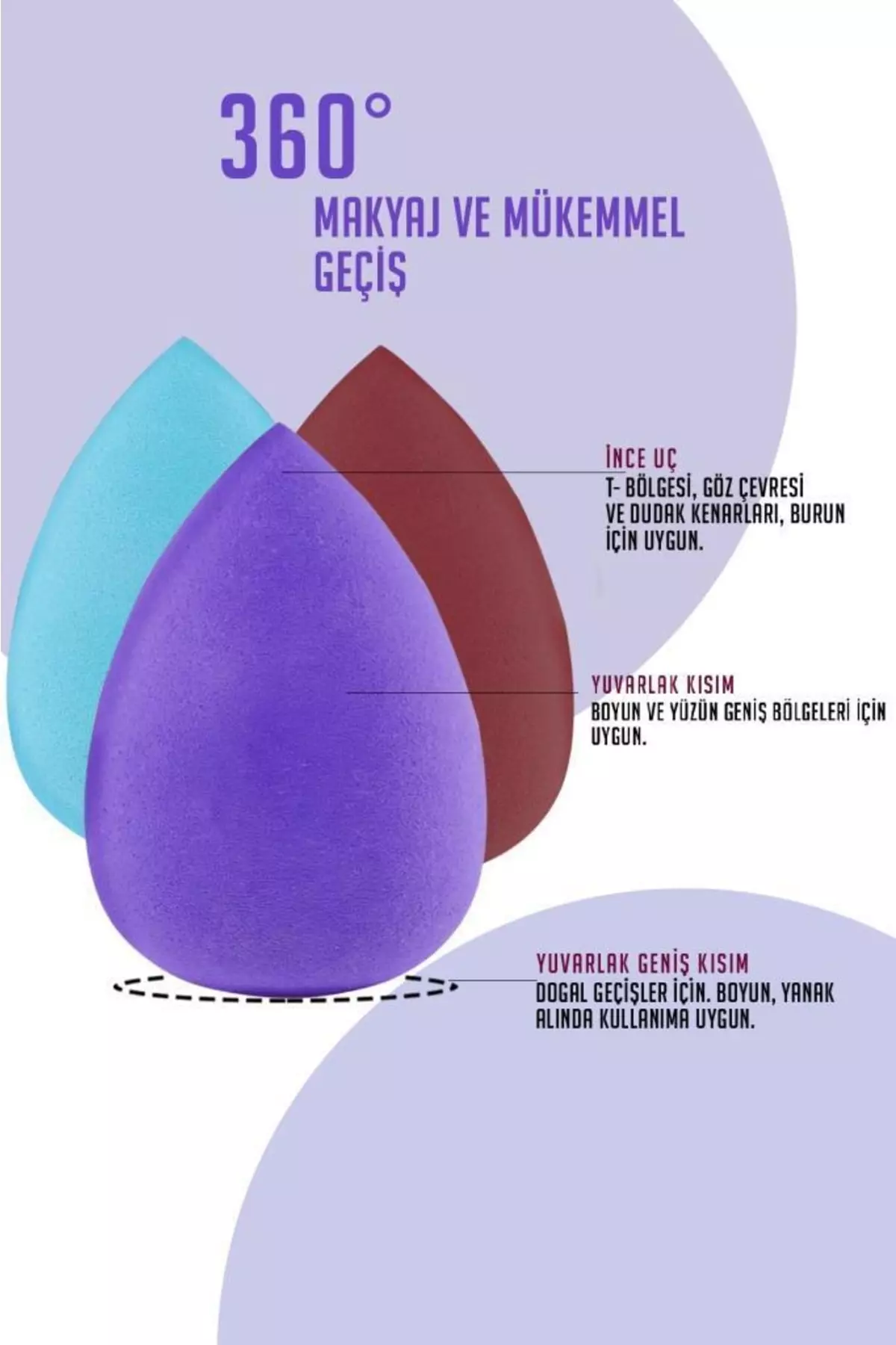 3-Piece Egg Shaped Makeup Sponge