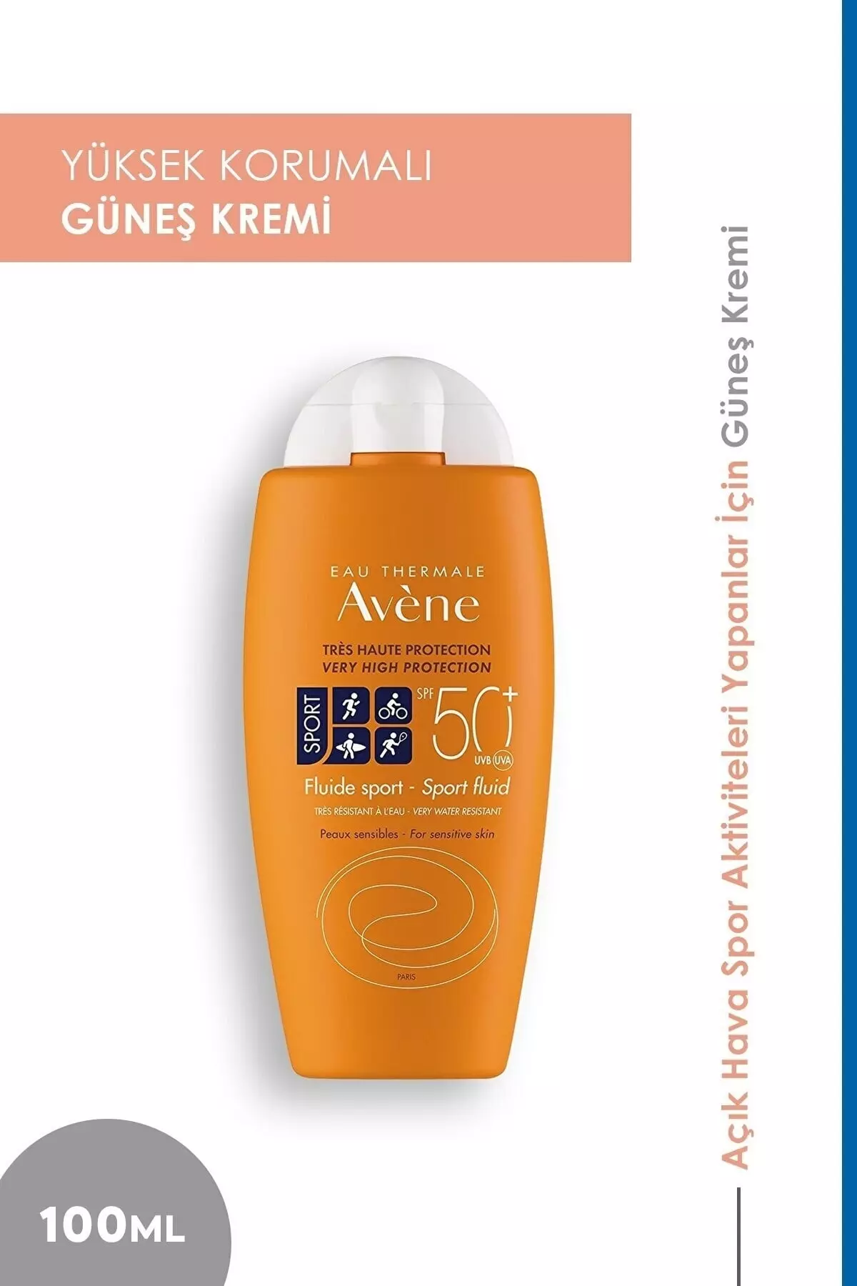 Avene Fluid Sport Sunscreen Cream Spf 50 100 Ml.
