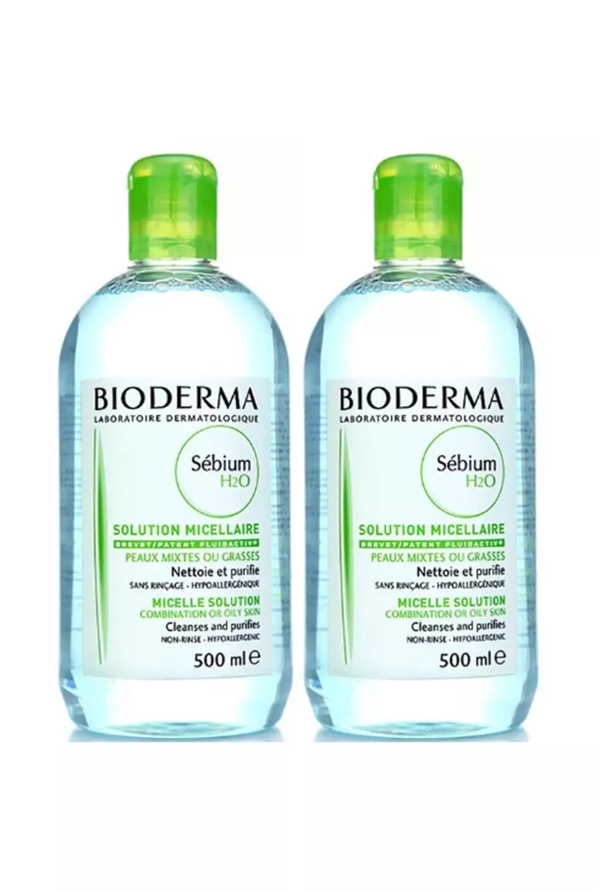Sebium H2O Face and Makeup Cleansing Water 2 X 500 Ml