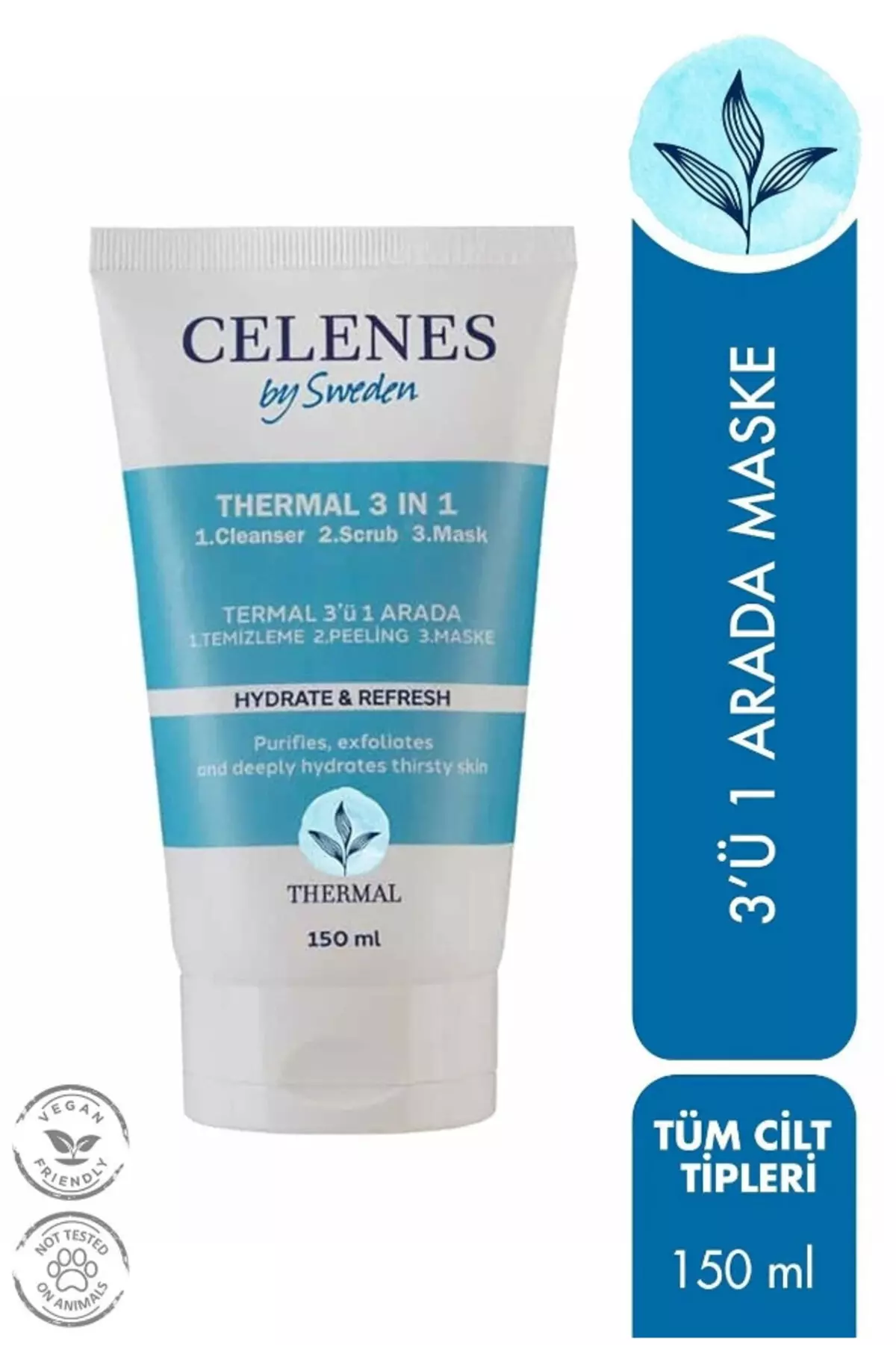 Thermal Hydrate & Refresh 3 In 1 Cleanser Scrub Peeling Mask Purifying Cleanser 150ml K61