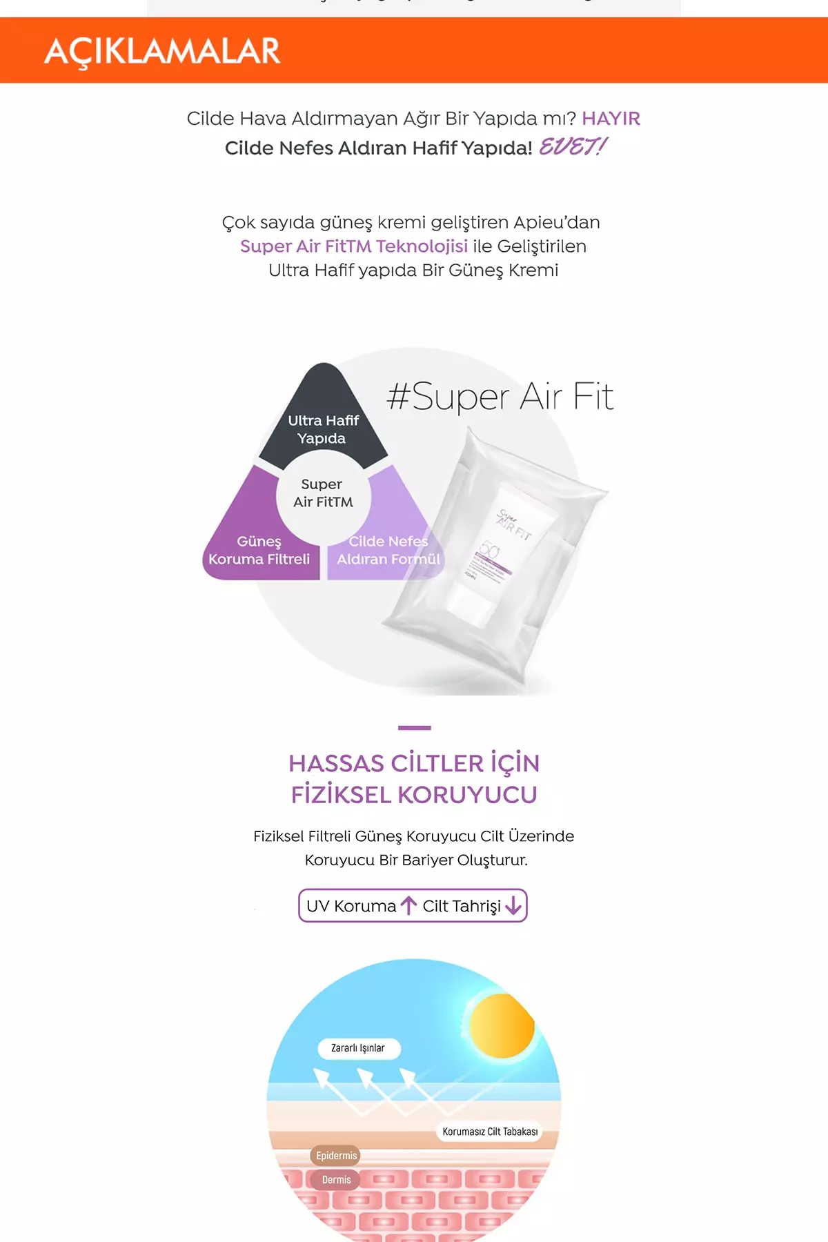 Ultra Light Textured Physical Sunscreen (SPF50+/P 50ml Super Air Fit Mild Sunscreen Matte
