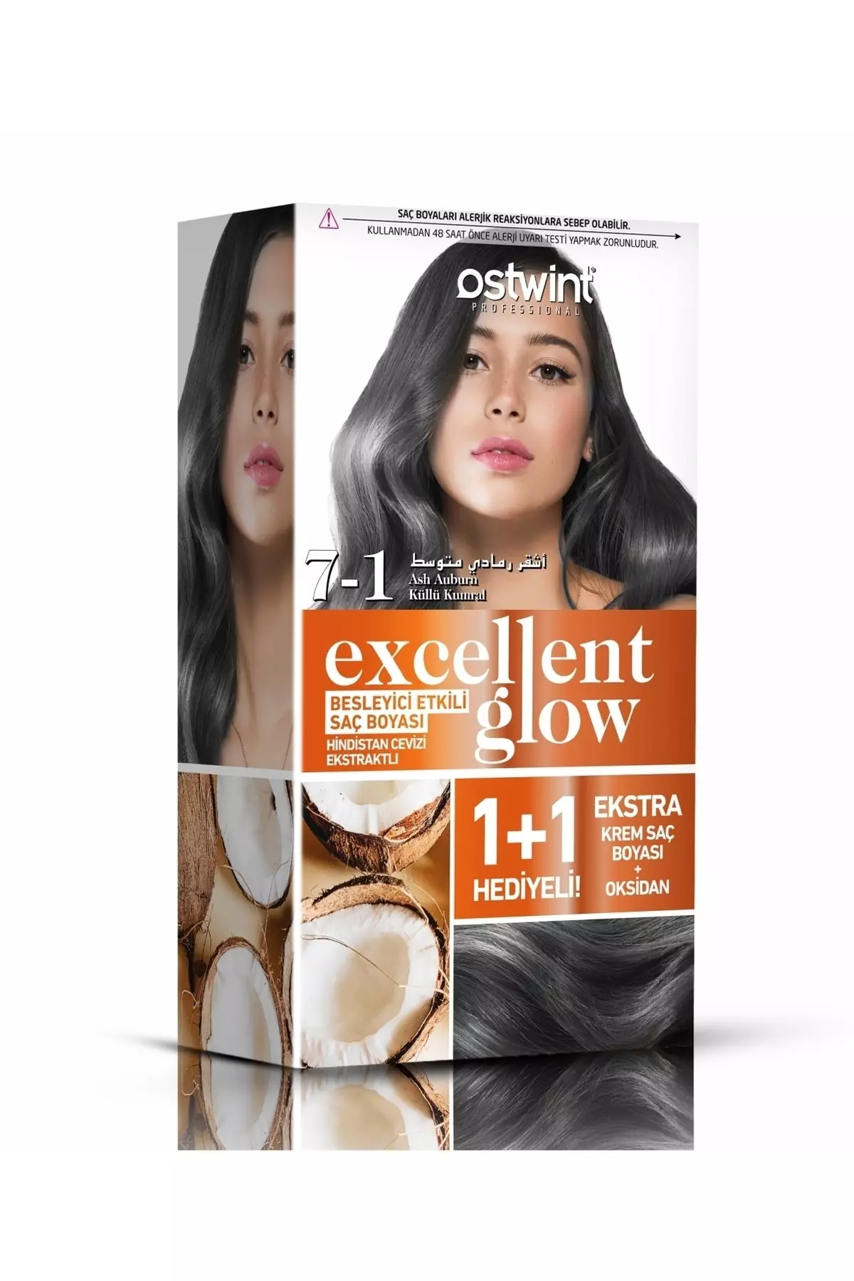 Excellent Glow 1+1 Hair Dye Set No.7.1 Ash Brown