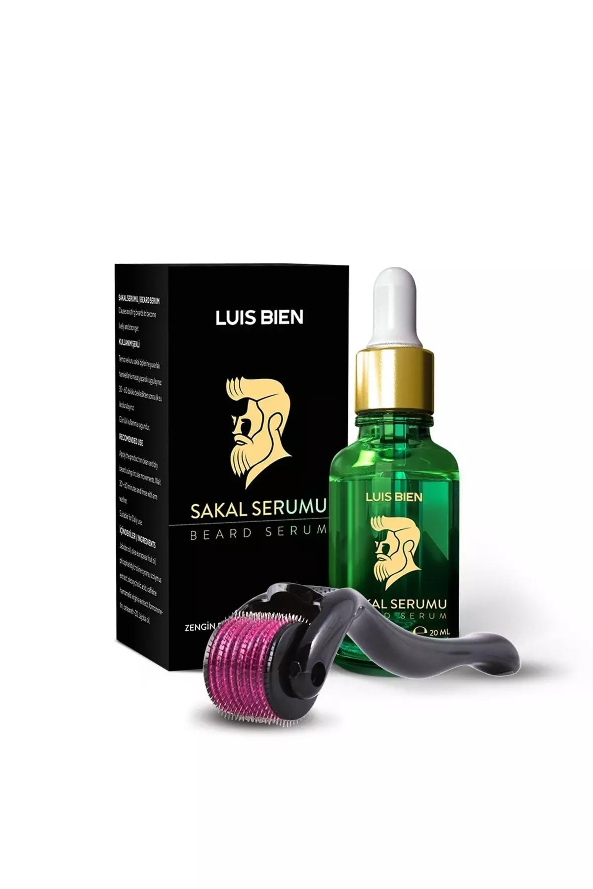Green Beard Care Serum 30 Ml + Dermaroller 2 Pack