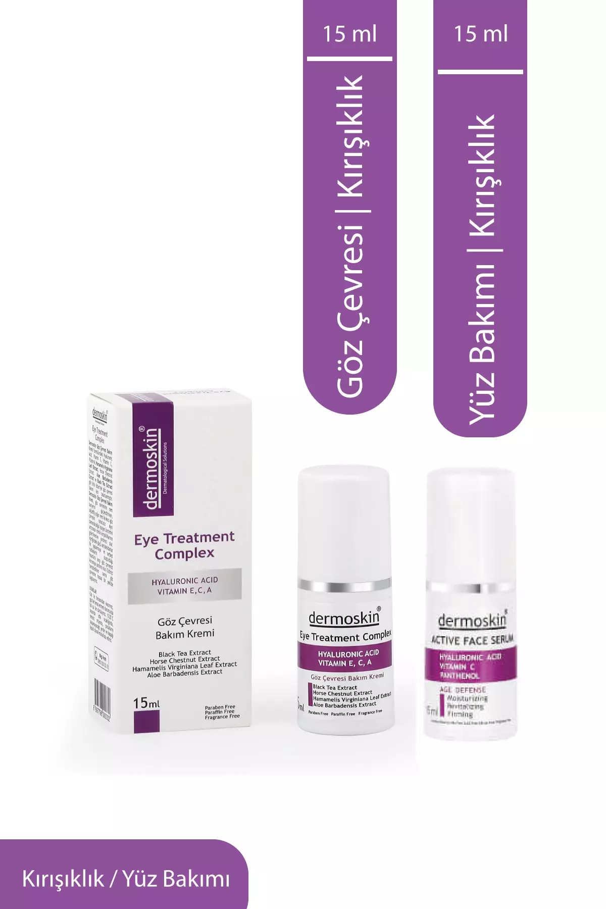 Wrinkle Opposing Active Face Serum 15 Ml + Eye Area Care Cream 15 Ml 2-Pack