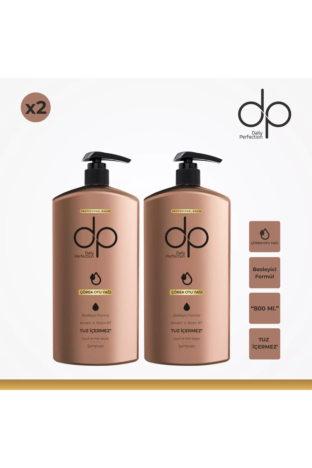 Dp Shampoo 800 Ml Black Seed Oil (2 Pieces)