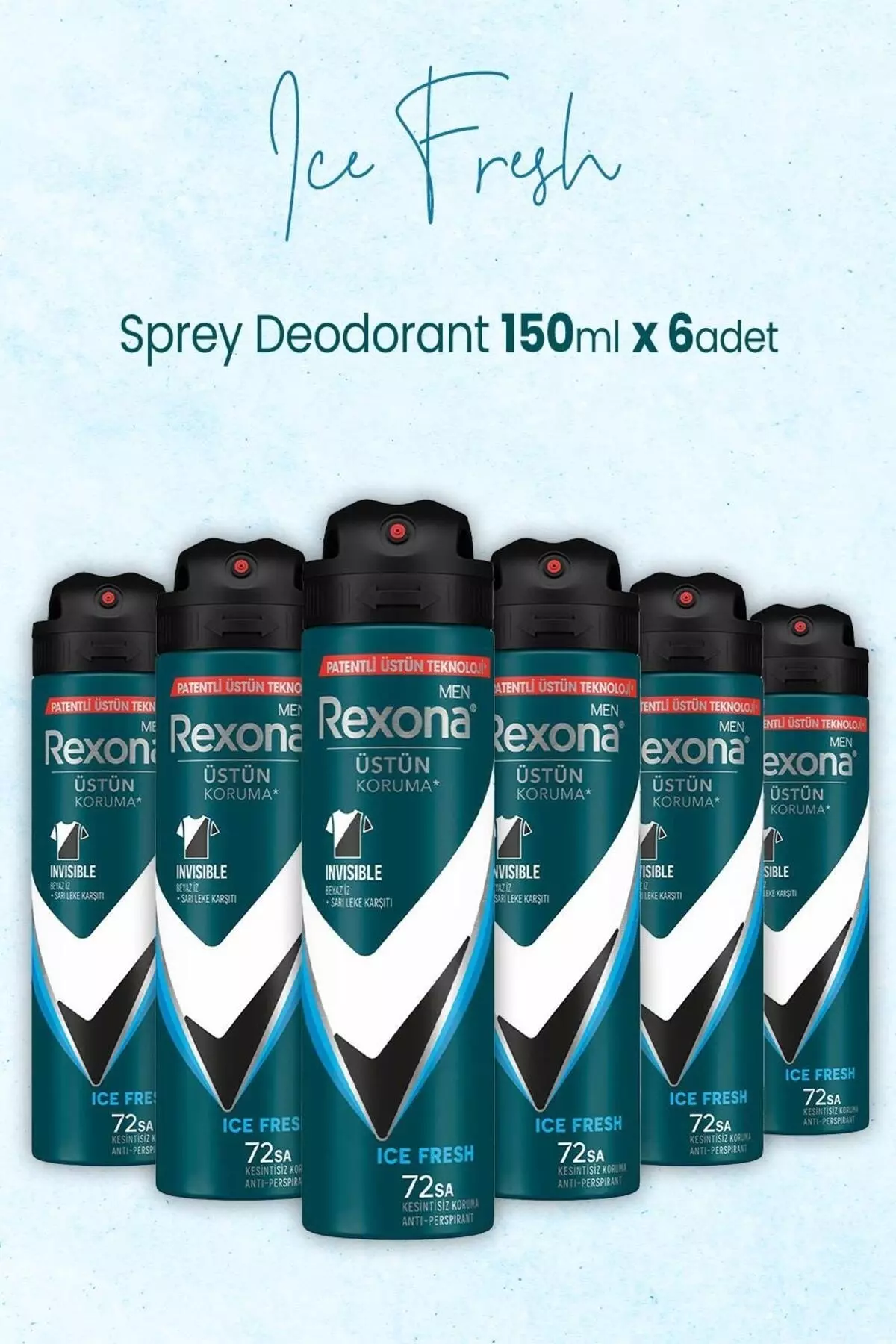 Men Spray Deodorant Ice Fresh 150 ml x 6 Pieces