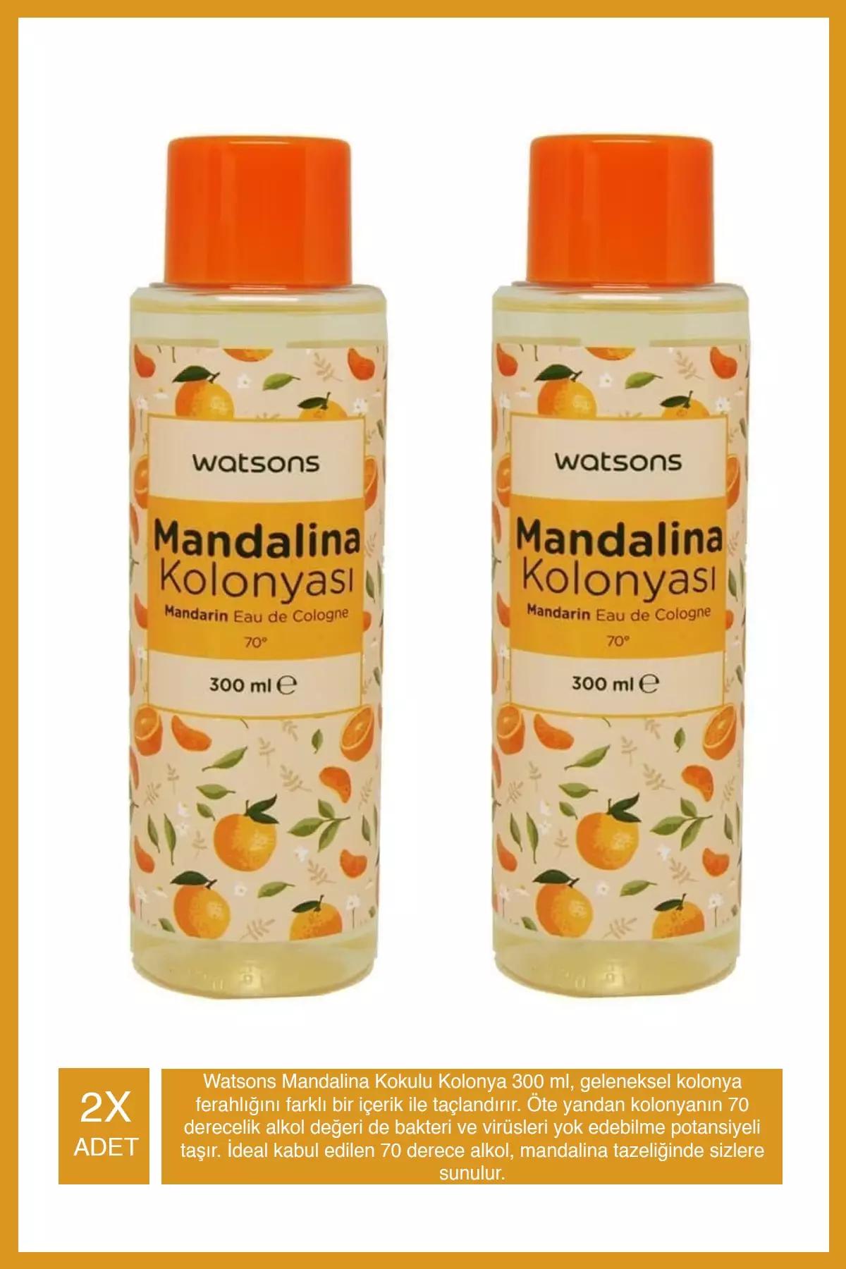Mandarin Scented Cologne 300 Ml X2 Pieces