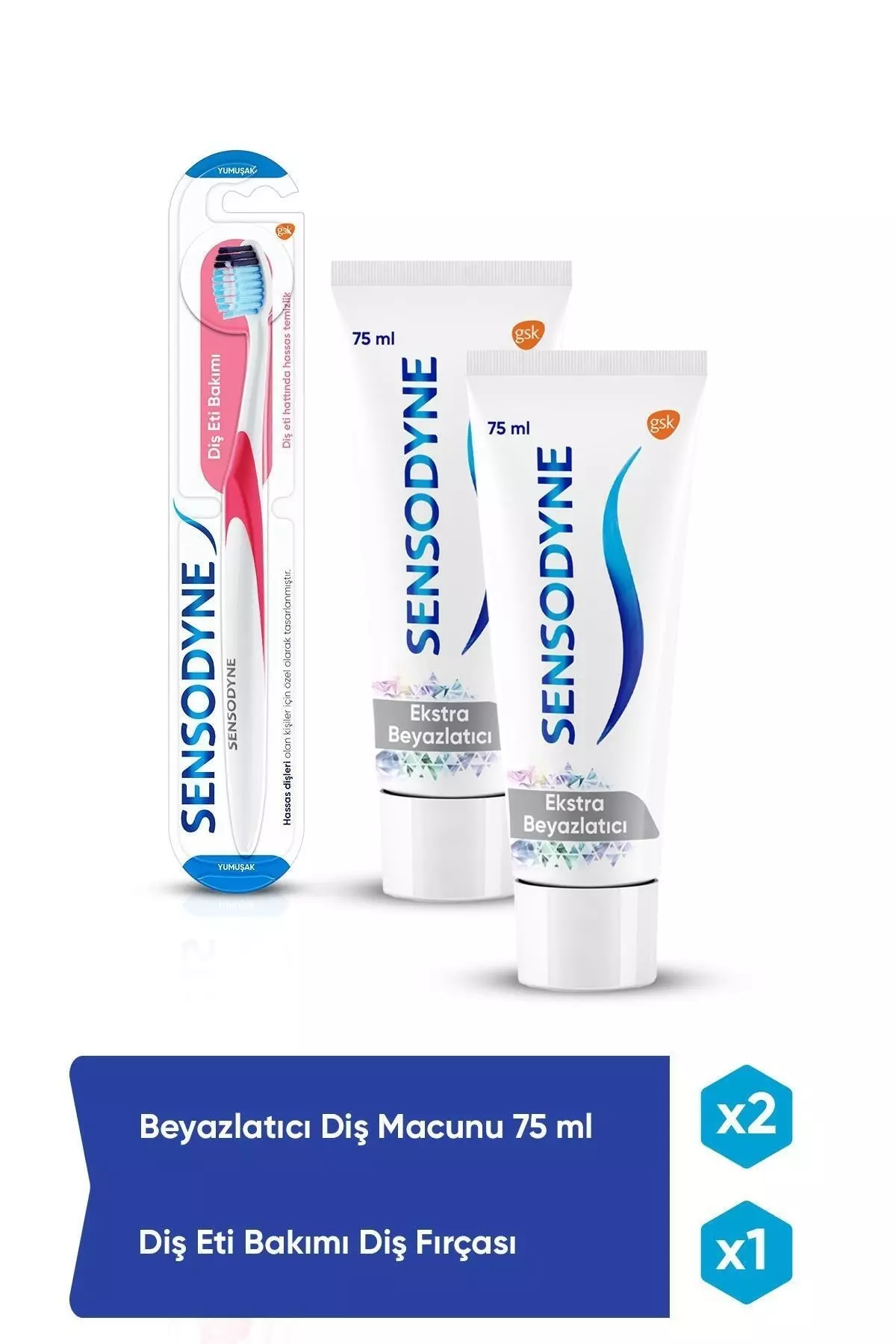 Whitening Toothpaste 75ml X 2 Pieces + Gum Care Brush