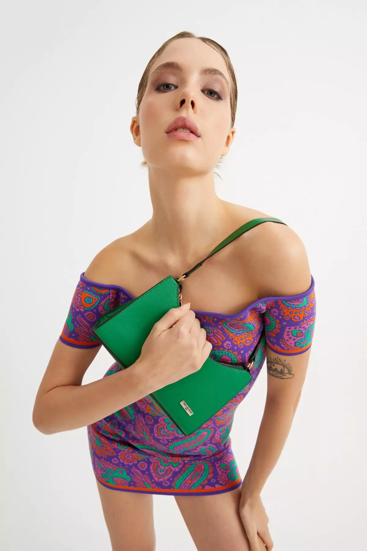 Women's Green Shoulder Bag Apbv003903