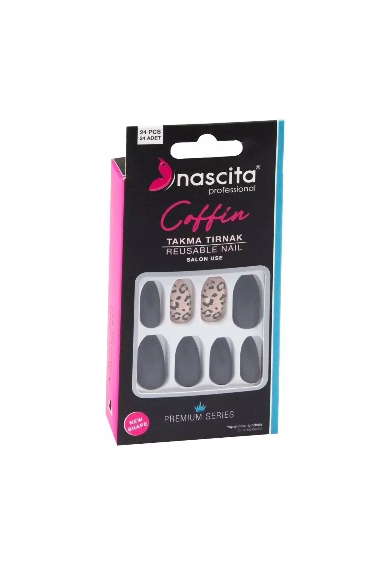 24-piece Coffin Colorful False Nails - 146