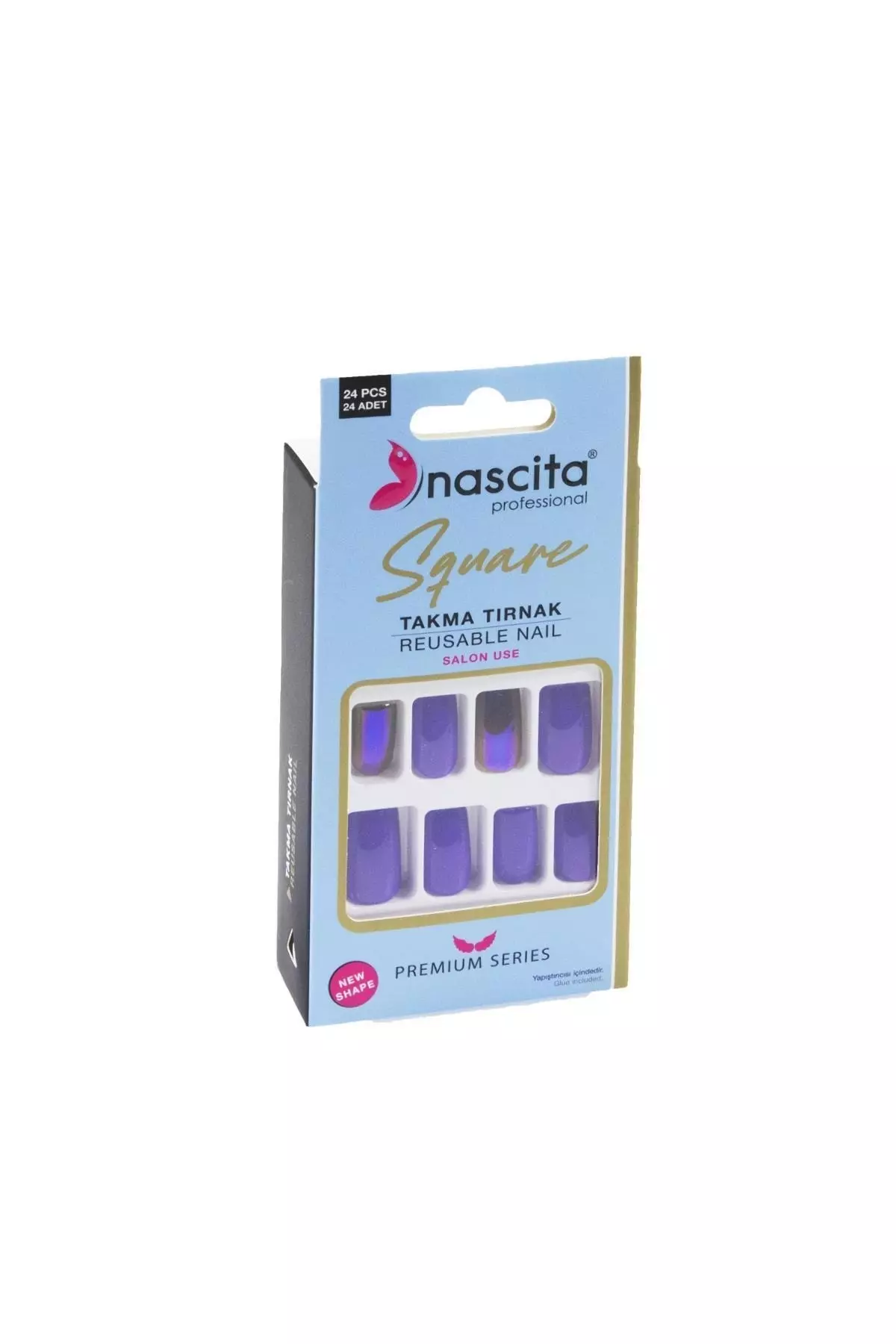 24 Colorful False Nails Square - 163