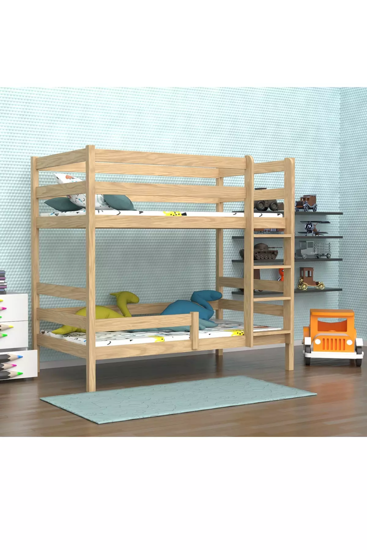 Classic Bunk Bed 90x190 Natural Pine Bunk Bed