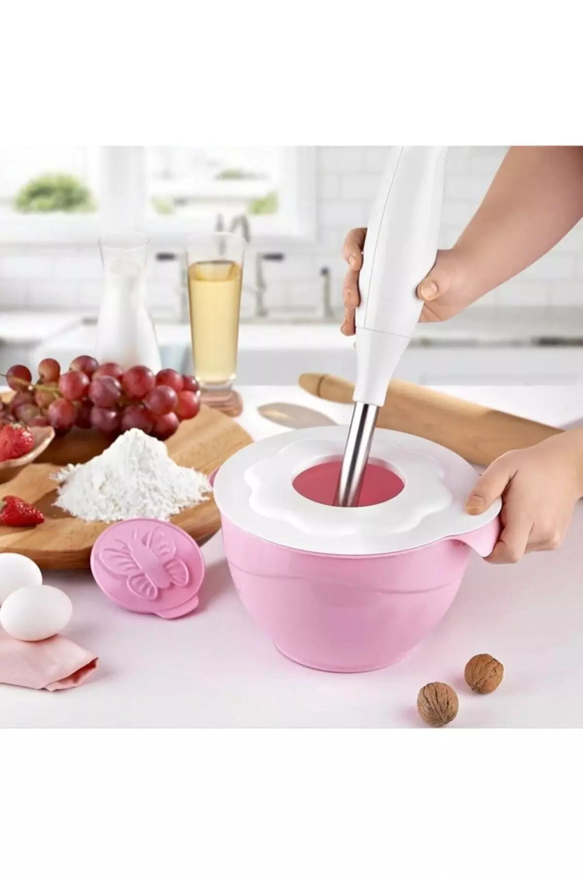 Pink Handy Cover Mixer Bowl 3500ml
