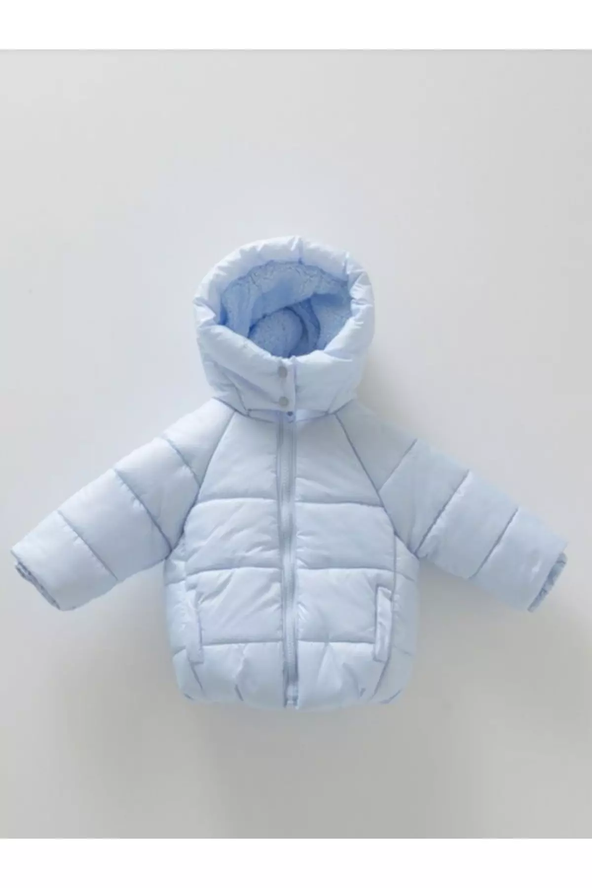 Open Blue Fur Coat