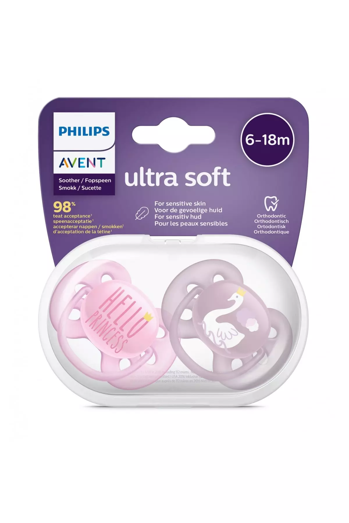 Scf22302 Ultra Soft Pacifier 6-18 Months Girl