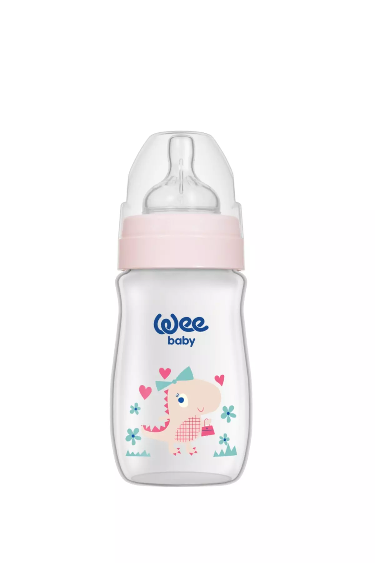 Classic Plus Wide Neck PP Bottle 150 ml - Pink Dinosaur