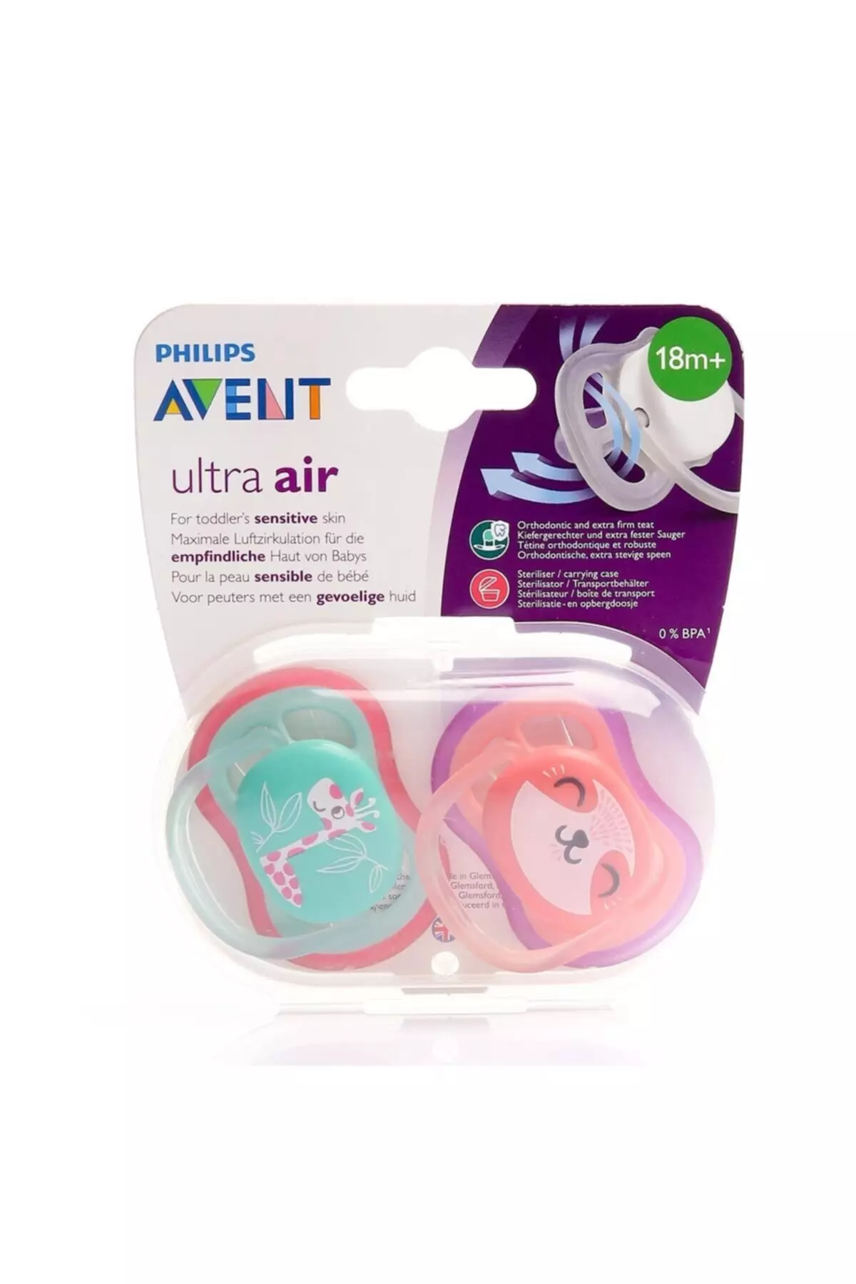 Ultra Air 2-Pack Silicone Pacifier 18+ Months Girl