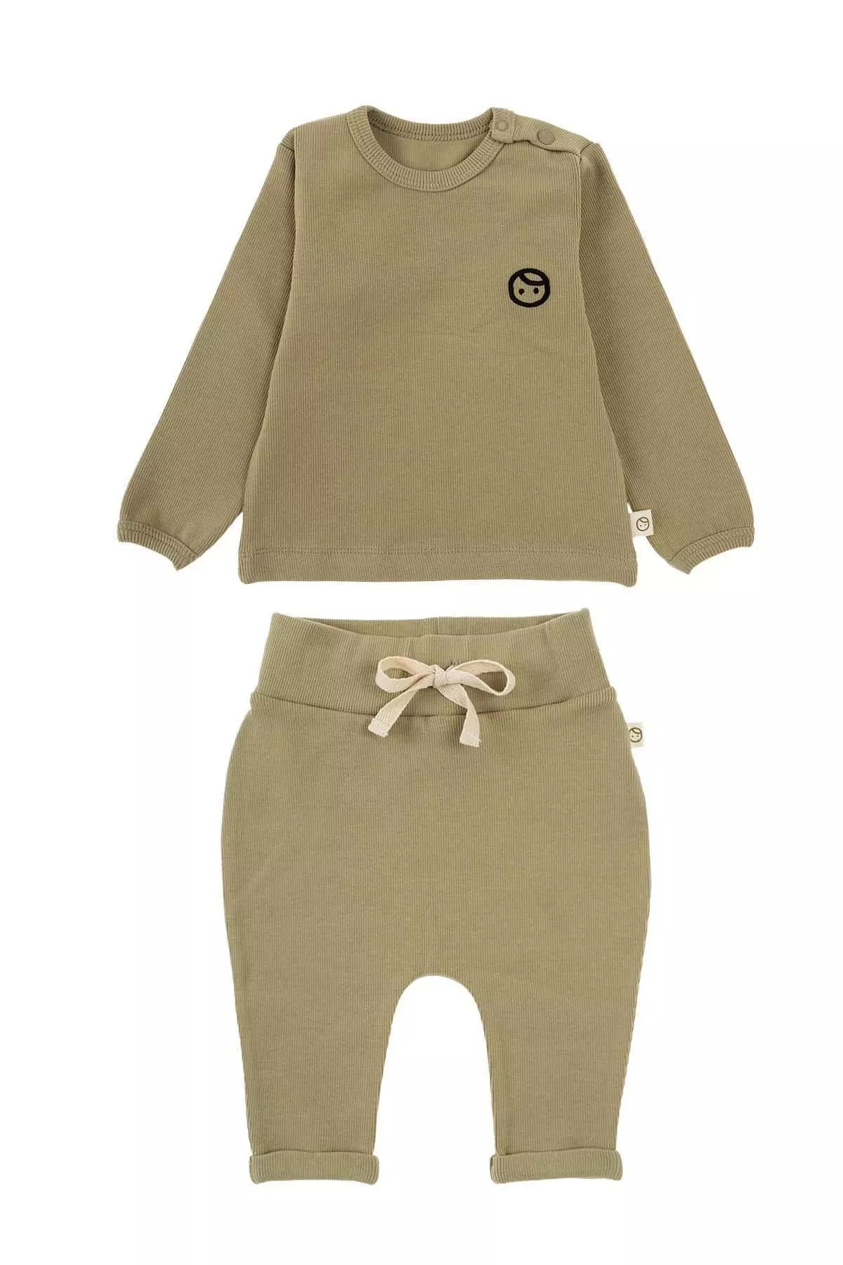 Baby Bib Set Olive Organic Cotton
