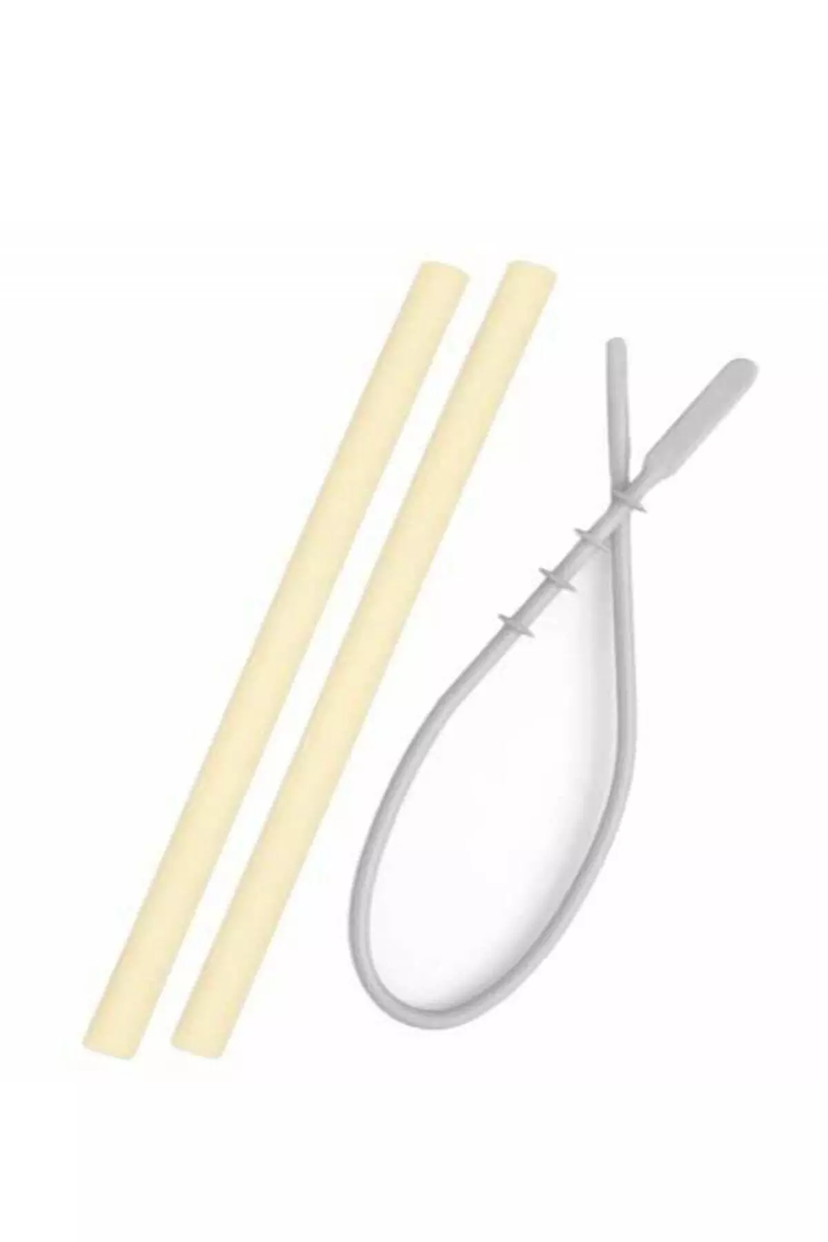 Silicone Pipette 2-pack & Cleaning Brush - Yellow