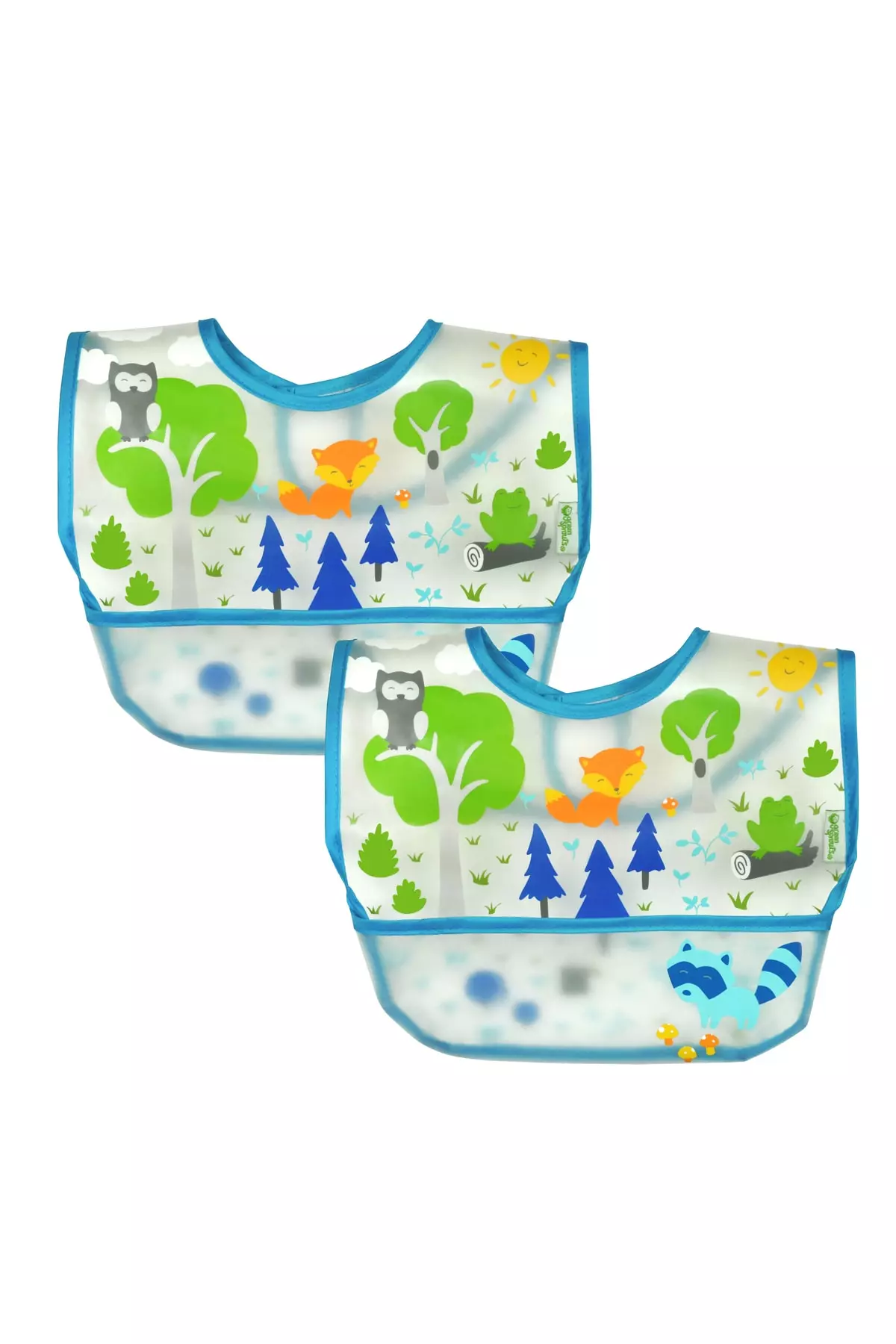 2 Pieces, 9-18 Months Waterproof Eva Fabric Bib for Baby Feeding