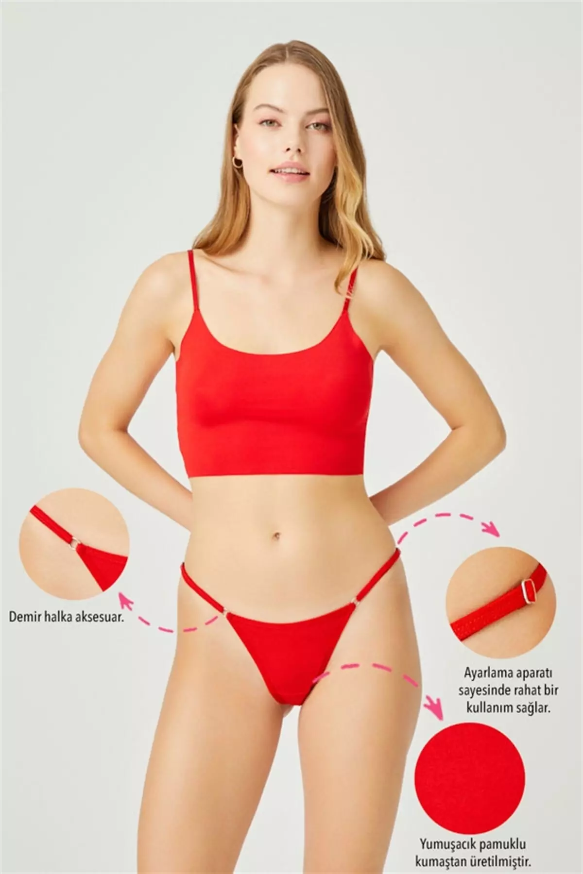 Basic Adjustable Cotton Women's Thong Panties 9-Pack