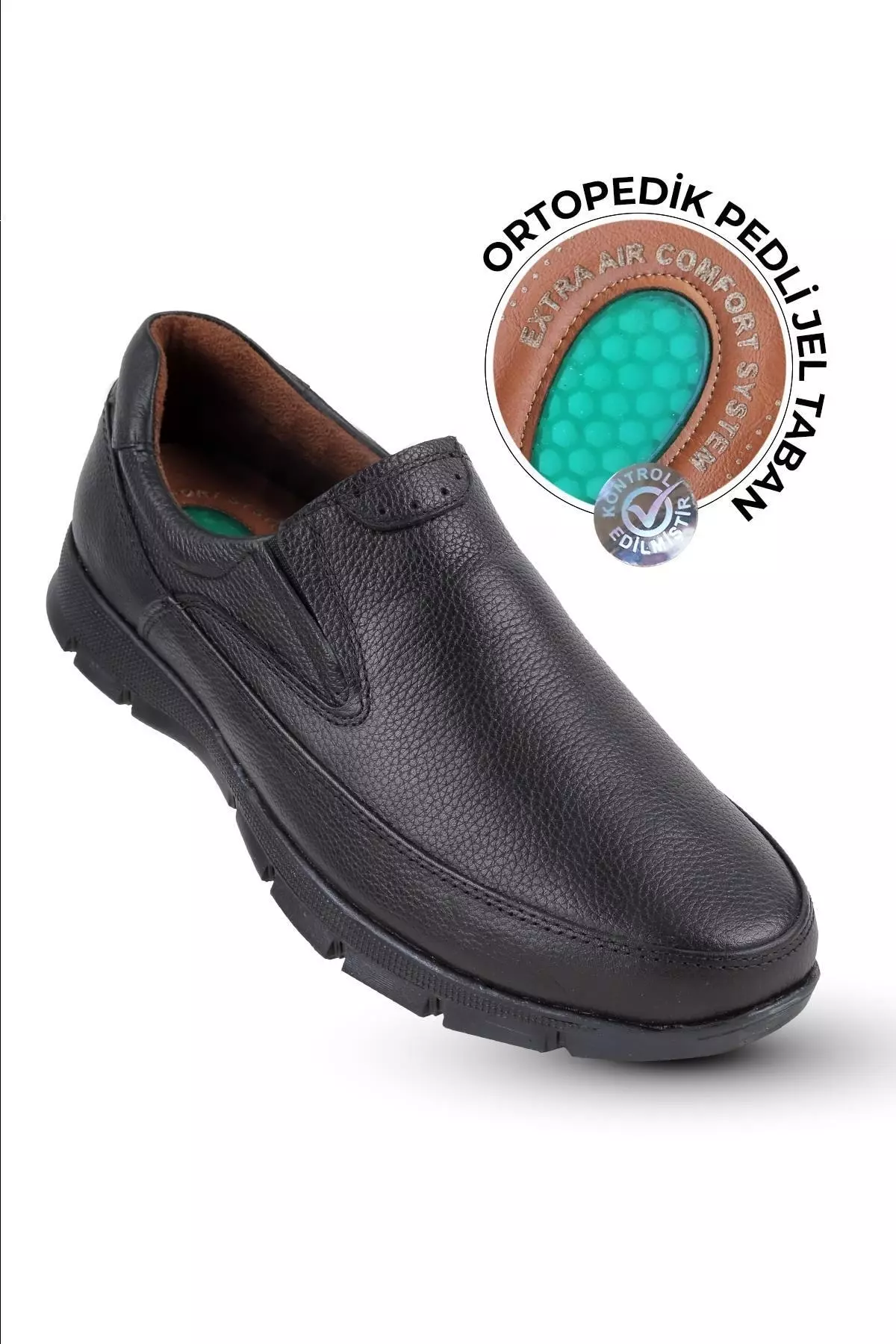 Orthopedic Heel Massage Leather Slippers for Men