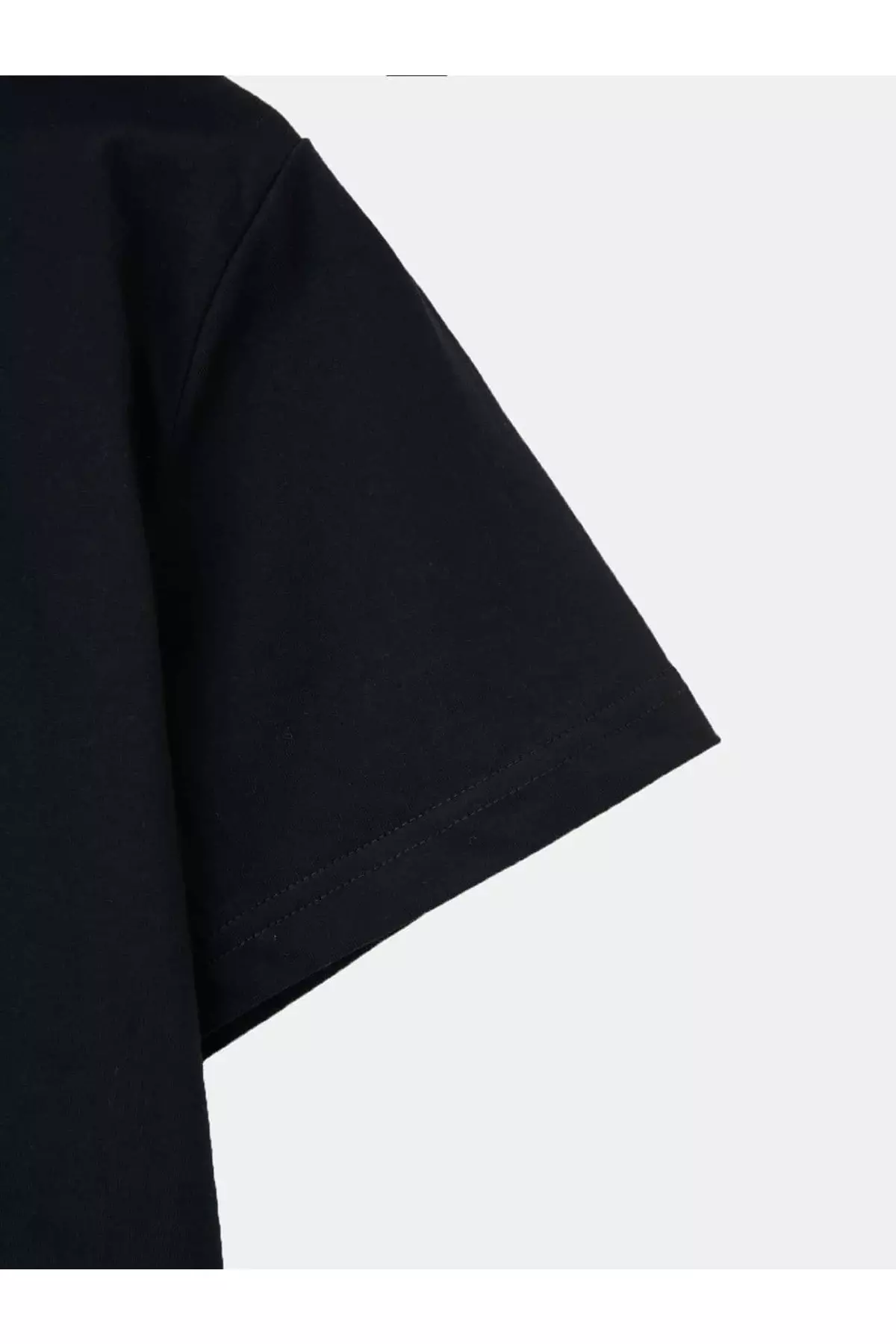 UNISEX BLACK PRINTED OVERSIZE CUT SHORT SLEEVE T-SHIRT