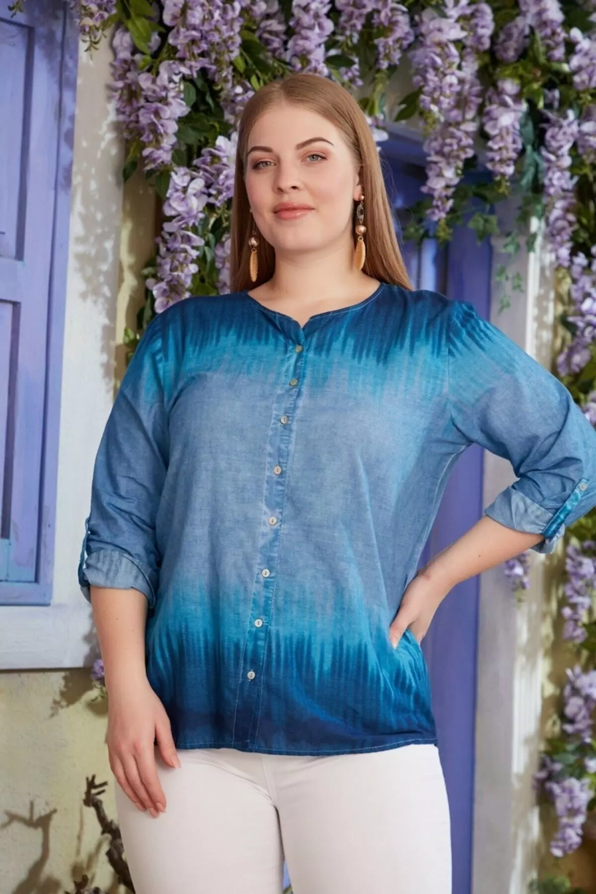 Plus Size Indigo Shirt